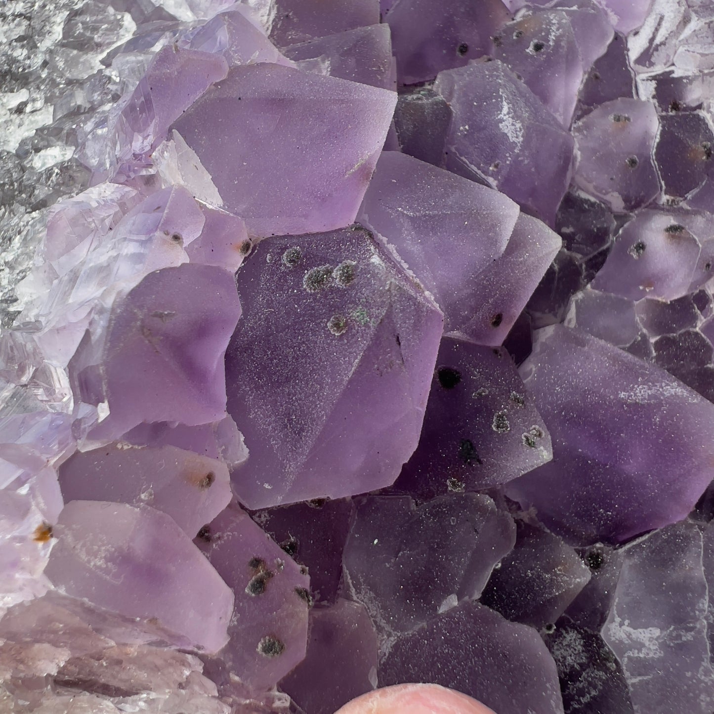 Raw Amethyst Cluster with Calcite, Sugar Amethyst Druzy Specimen, Purple Crystal Decor, Healing Stone, Exact Brazilian Crystal 2.79lb