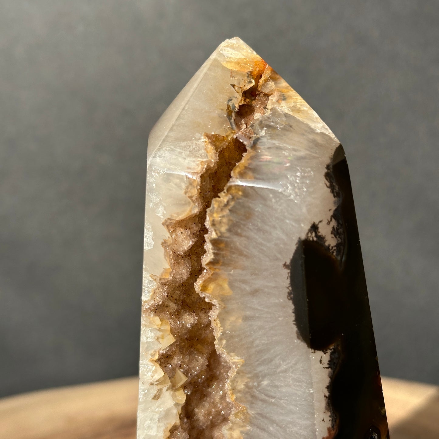 Natural Brazilian Pink & Yellow Amethyst Druzy Tower – One of a Kind