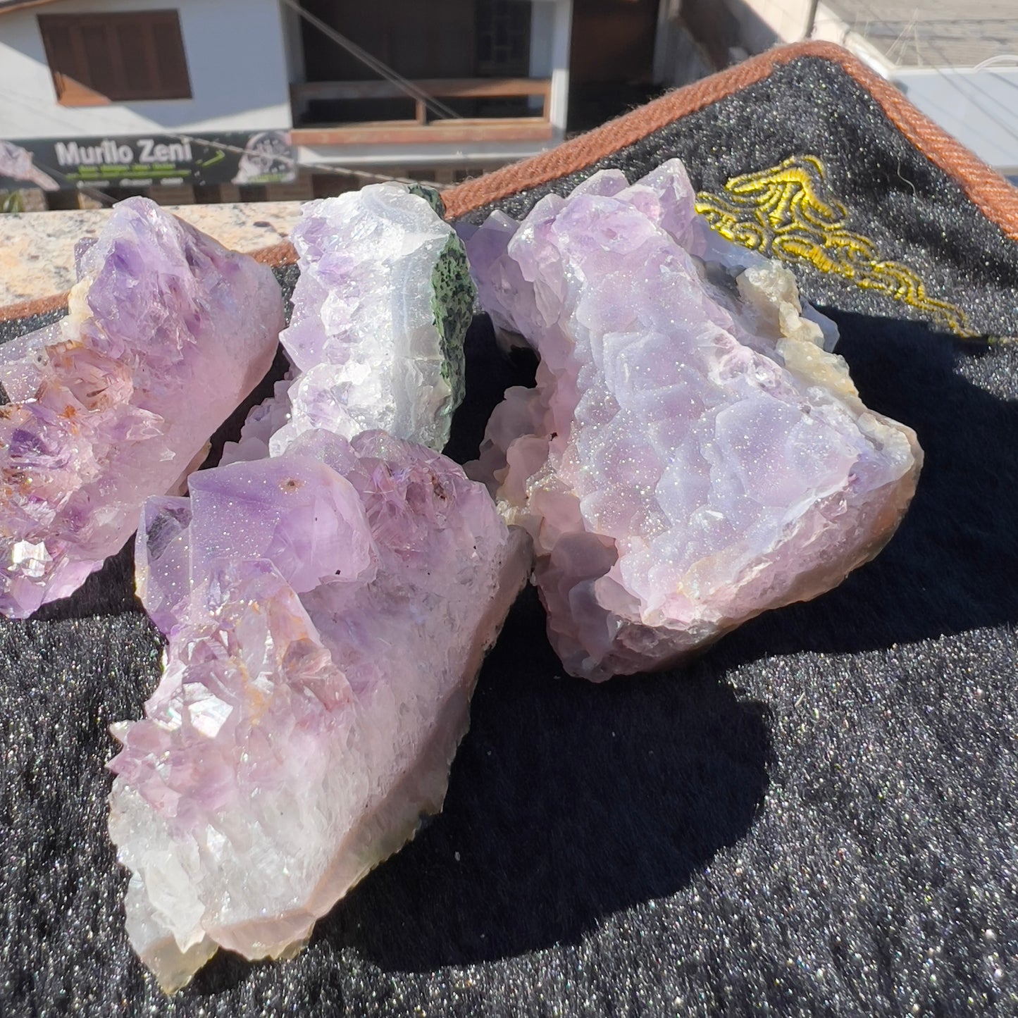Set of 5 Raw Sugar Amethyst Crystals, Purple Druzy Specimen Lot, Brazilian Healing Stone Bulk, Exact Mineral Collection 1.28lb