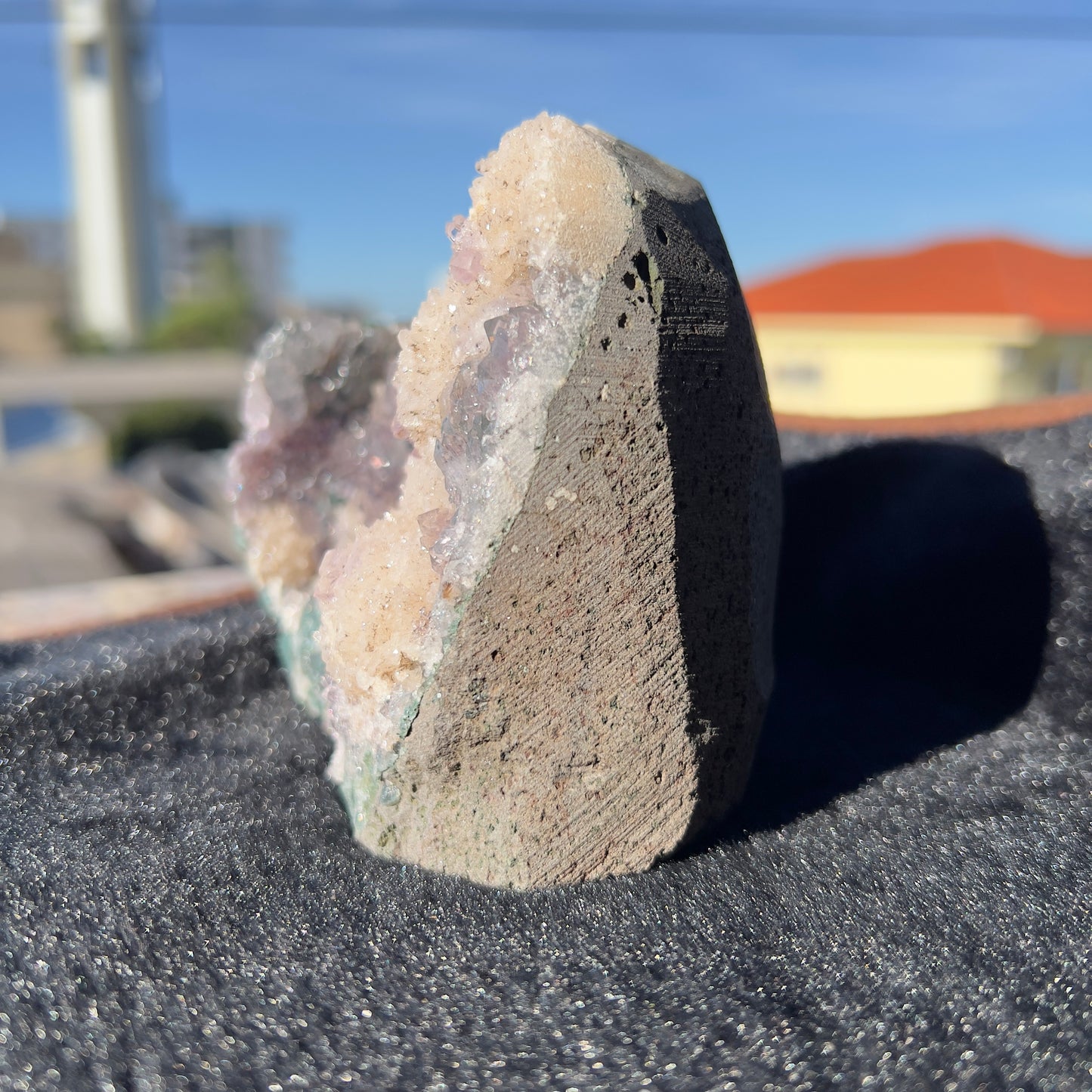 Rare Phantom Amethyst & Calcite Symbiosis, Unique Inclusion Crystal Specimen, Raw Purple Druzy Decor Direct Brazil Exact 1.88lb