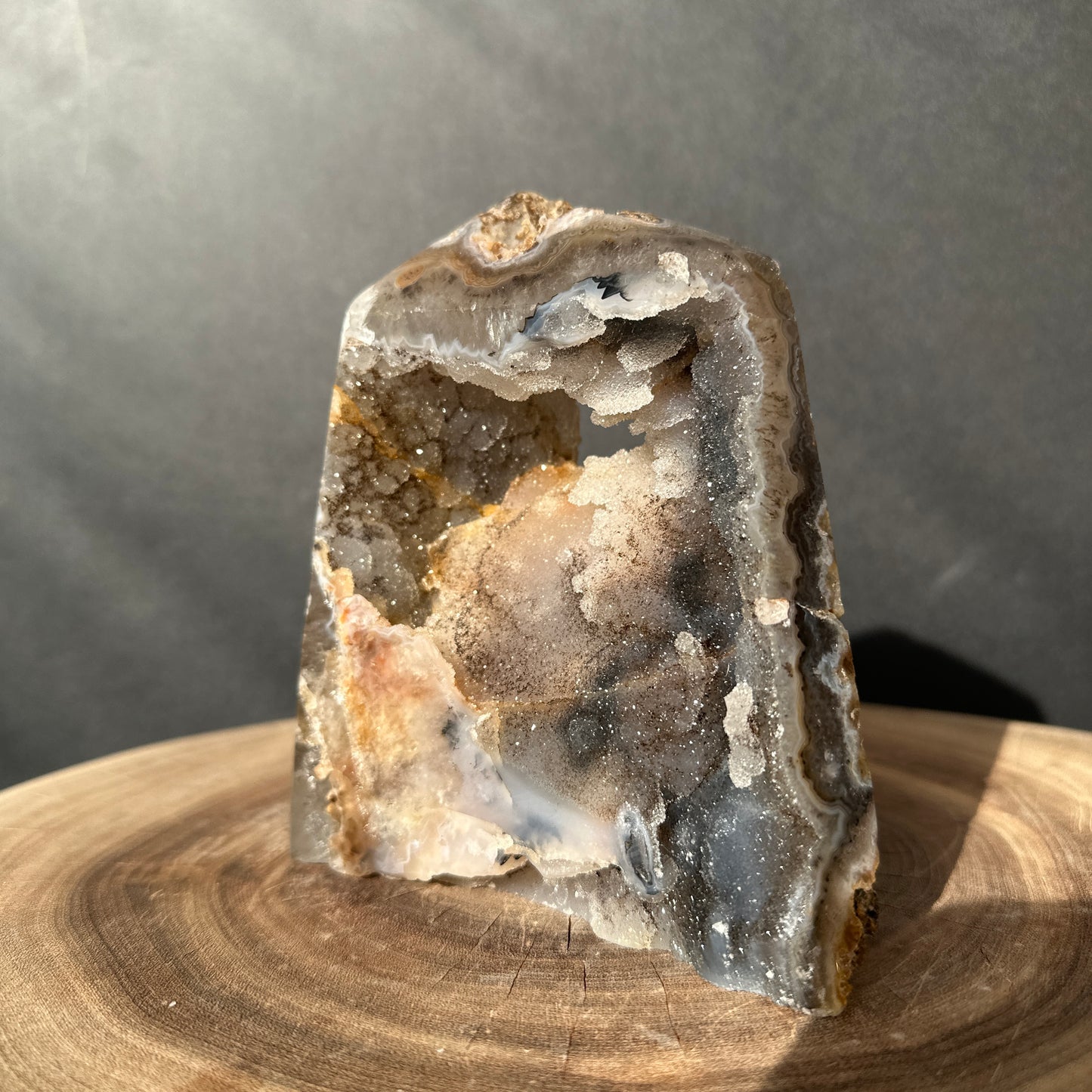 Brazilian Sugar Agate Tower | Natural Agate Crystal Point from Brazil