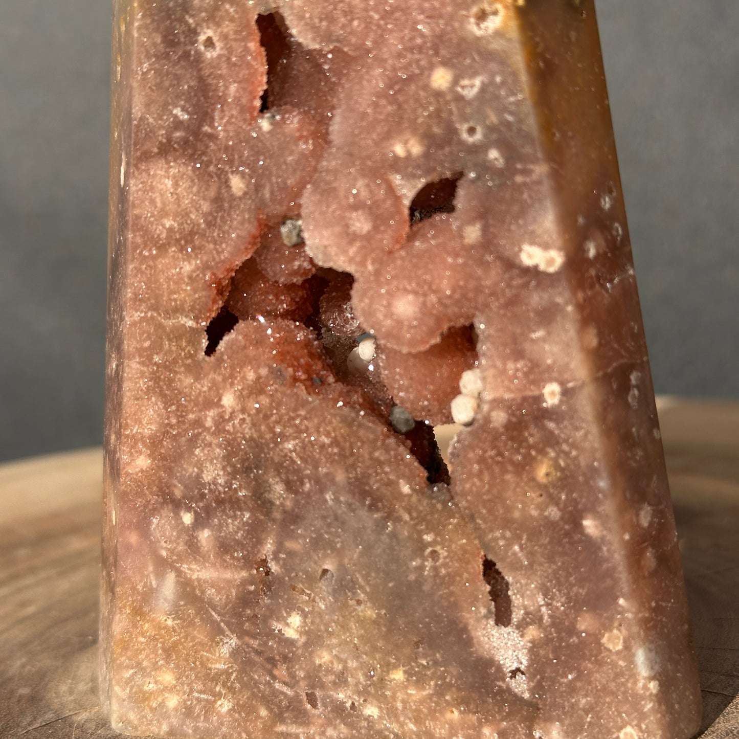 Natural Brazilian Pink Amethyst Druzy Tower – One of a Kind