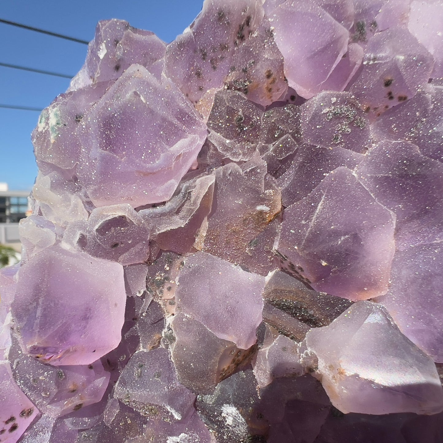 Extra Large Rutilated Amethyst Cluster with Calcite, Rare Sugar Druzy Specimen, Giant Purple Crystal Decor, Exact Brazilian Stone 7.12lb