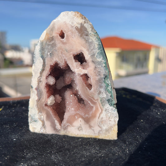 Rare Pink Amethyst Geode, Brazilian Crystal Cave, Raw Pink Druzy Specimen, Small Purple Healing Stone, Exact Decor 1.08lb