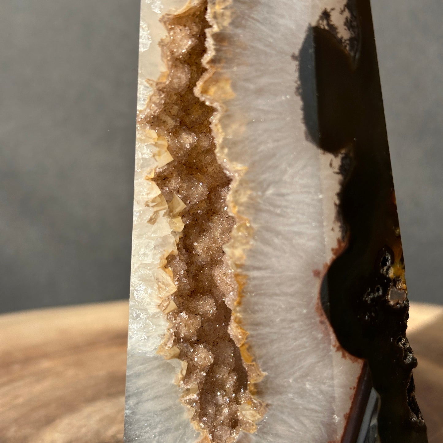 Natural Brazilian Pink & Yellow Amethyst Druzy Tower – One of a Kind