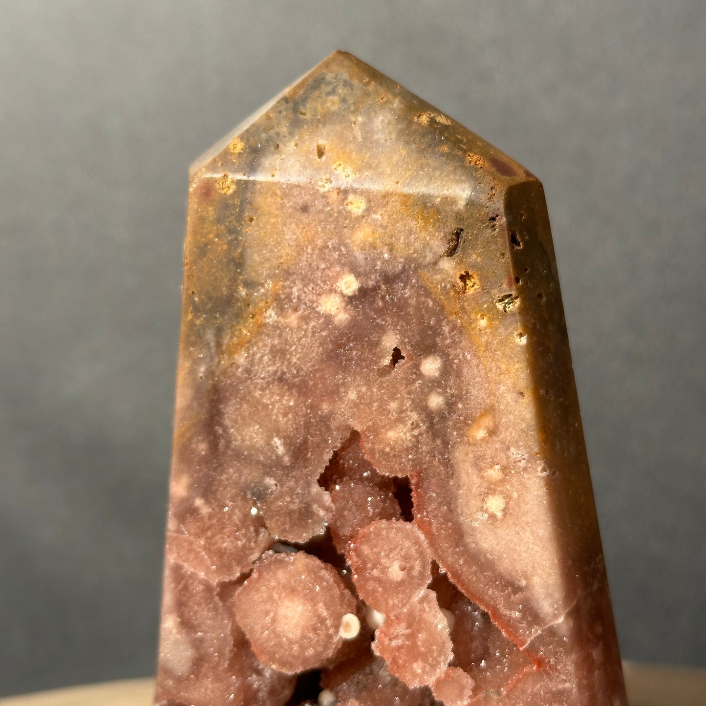 Natural Brazilian Pink Amethyst Druzy Tower – One of a Kind