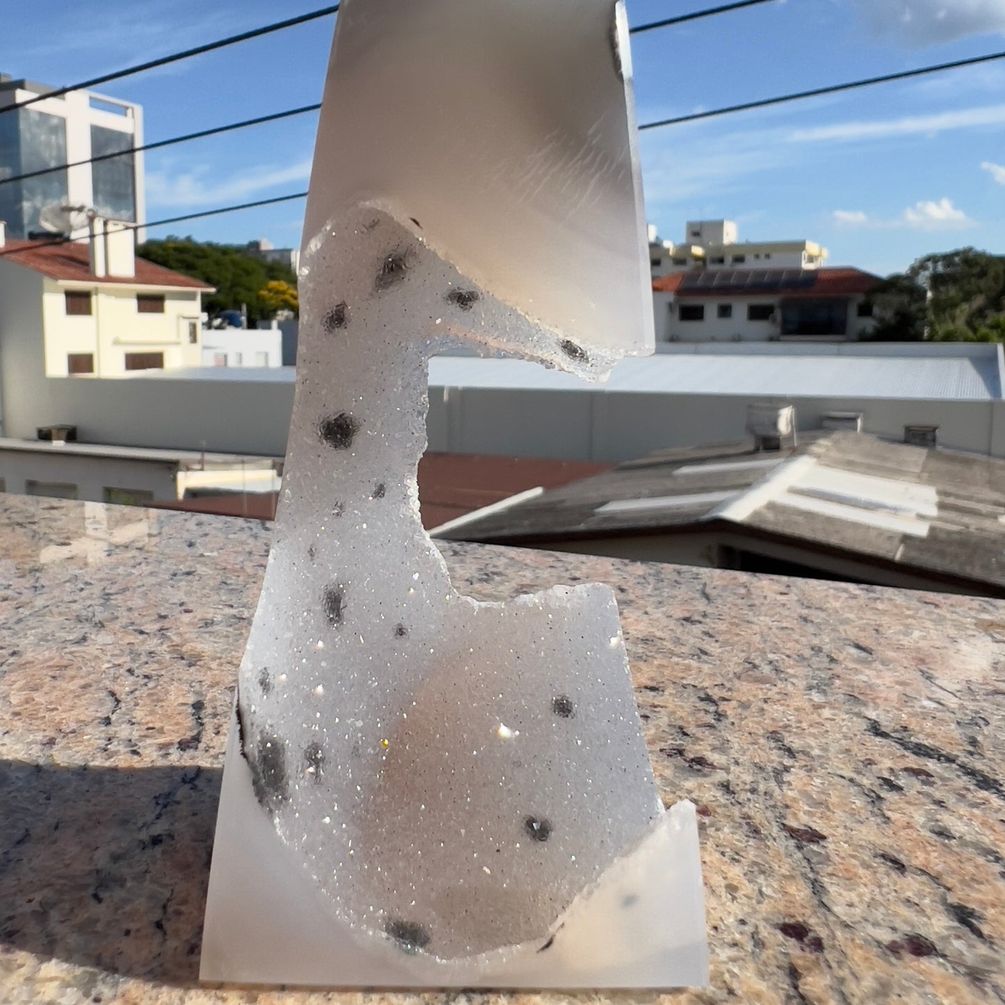 Brazilian Sugar Agate Tower | Natural Sugar Agate Crystal Point | Polished Agate Obelisk | One of a Kind