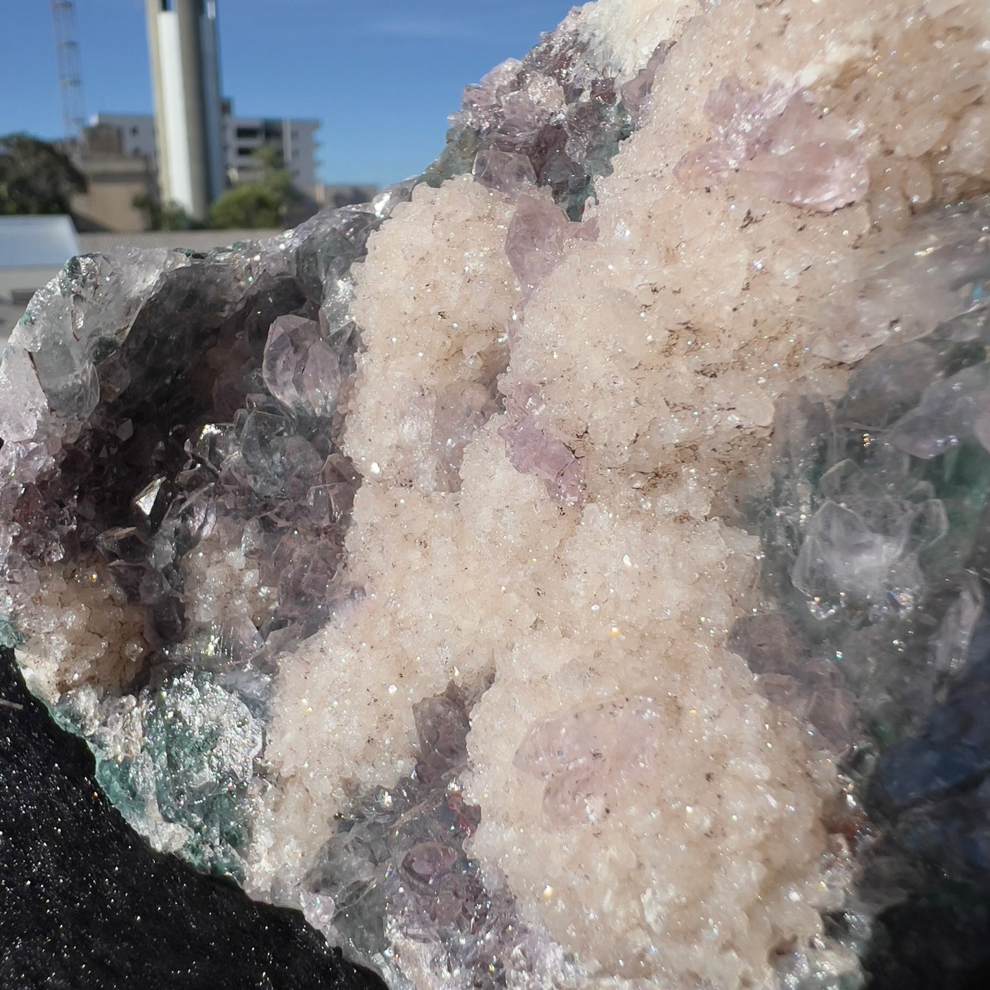 Rare Phantom Amethyst & Calcite Symbiosis, Unique Inclusion Crystal Specimen, Raw Purple Druzy Decor Direct Brazil Exact 1.88lb
