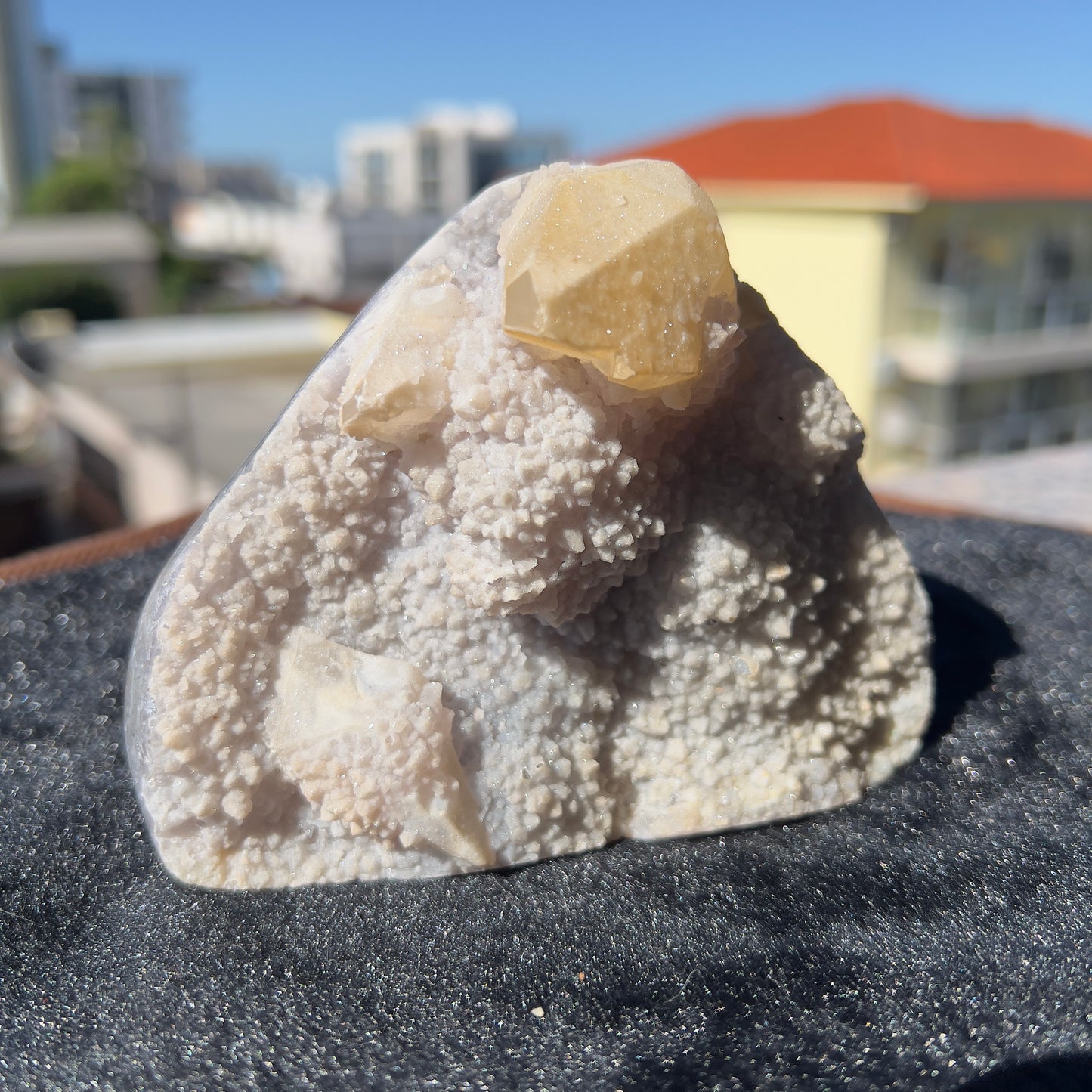 Brazilian White Sugar Amethyst with Calcite | Natural Gummy Amethyst Specimen | Sugar Druzy Crystal | One of a Kind