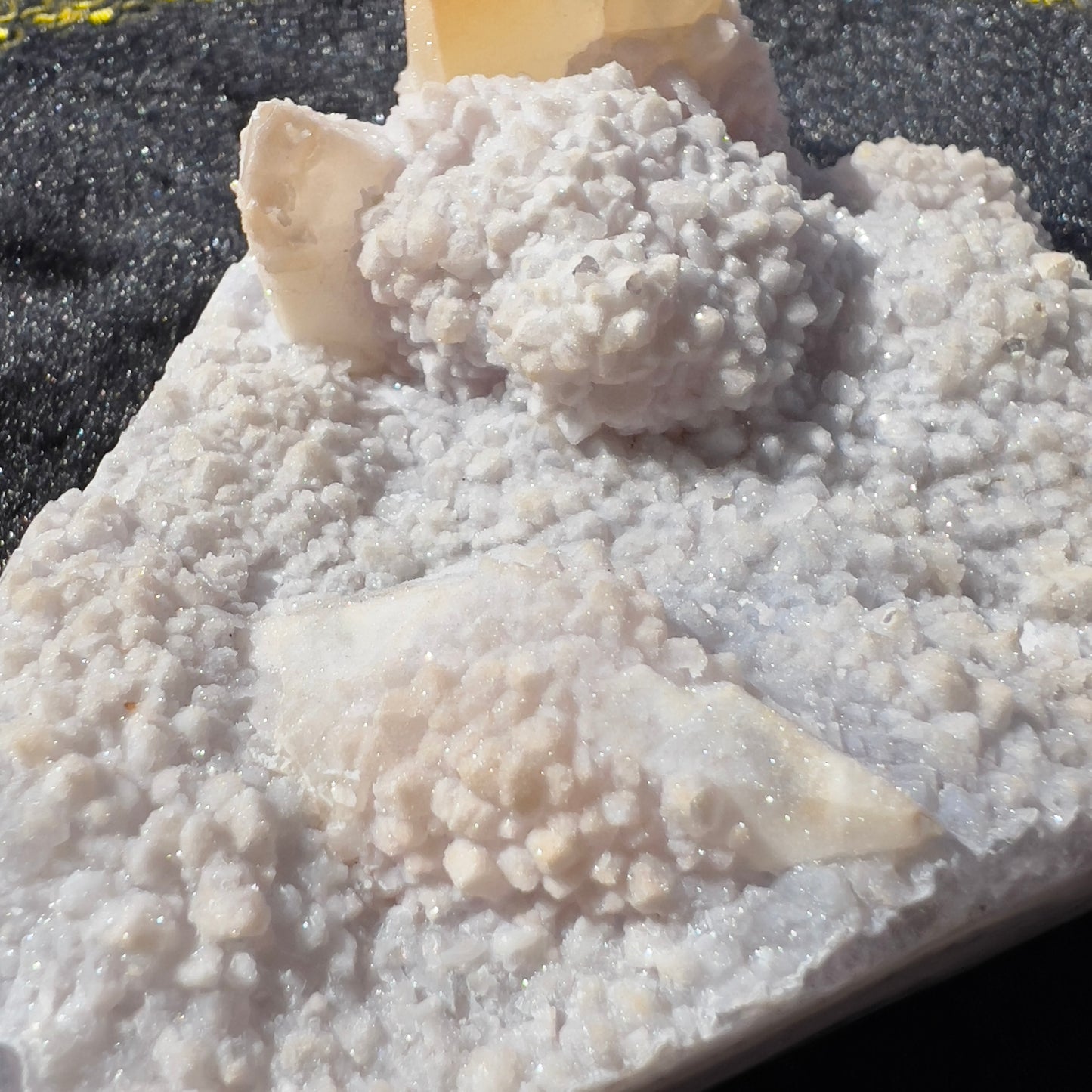 Brazilian White Sugar Amethyst with Calcite | Natural Gummy Amethyst Specimen | Sugar Druzy Crystal | One of a Kind