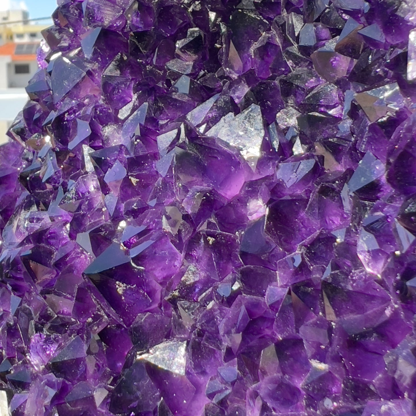 Top Grade Uruguay Amethyst Druze with Calcite Flower, Large Deep Purple Amethyst Cluster, Unique Crystal Geode Specimen, Raw Mineral-3693g
