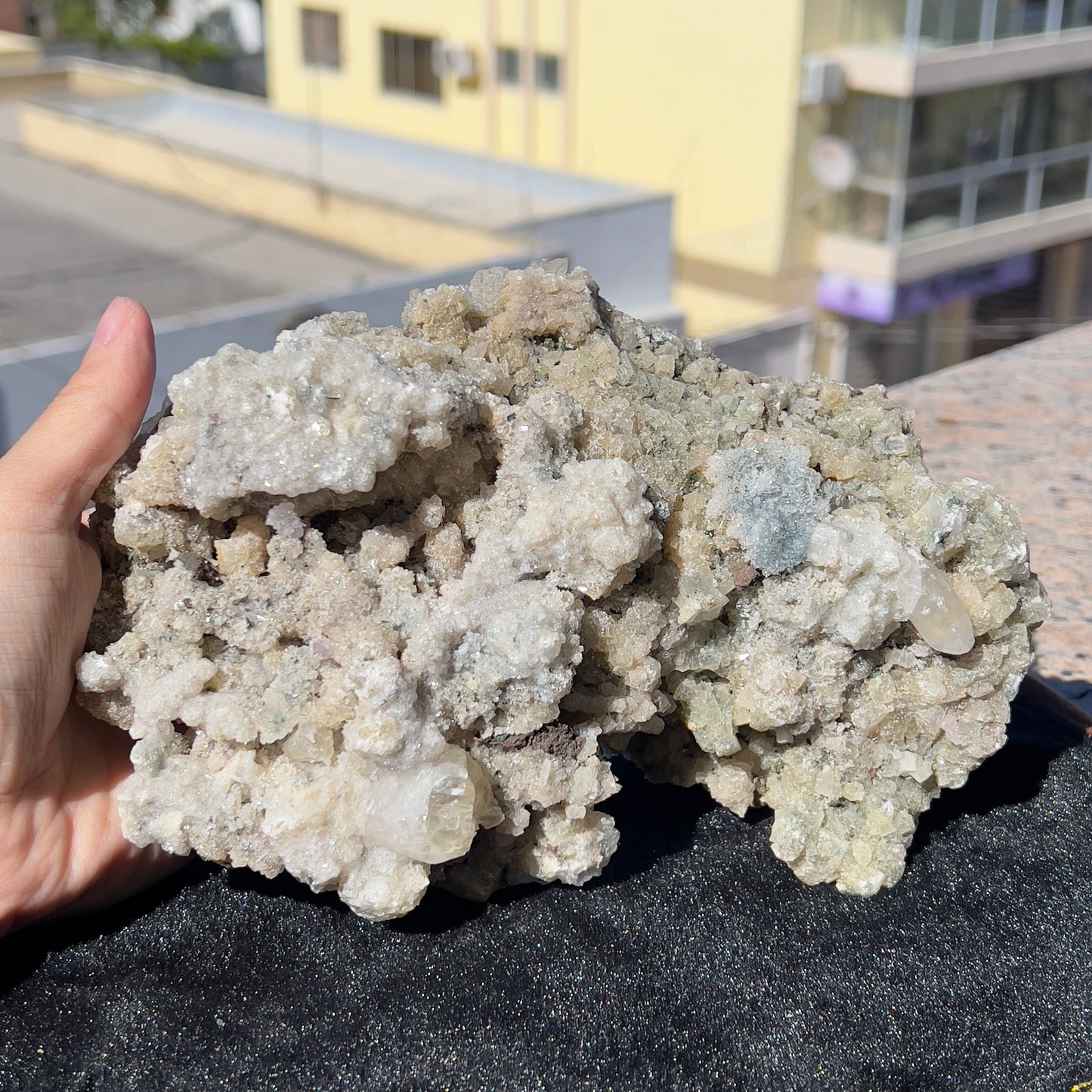 Natural Starburst Quartz Cluster on Green Epidote, Daisy Flower Crystal Specimen, Raw Crystal Cluster , Healing Crystal Home Decor