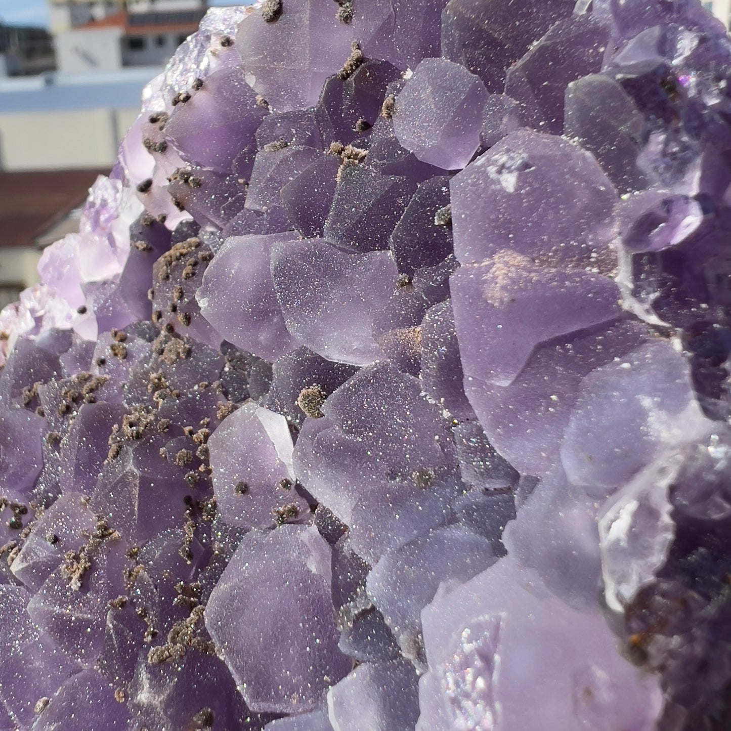 Raw Amethyst Cluster with Calcite, Sugar Amethyst Druzy Specimen, Large Purple Crystal Decor, Healing Stone, Exact Brazilian Crystal 1.95lb