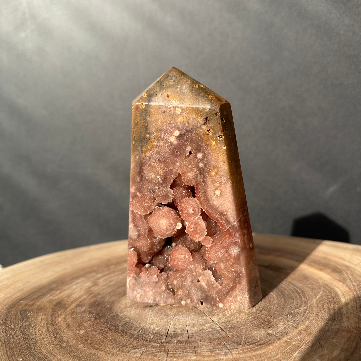 Natural Brazilian Pink Amethyst Druzy Tower – One of a Kind