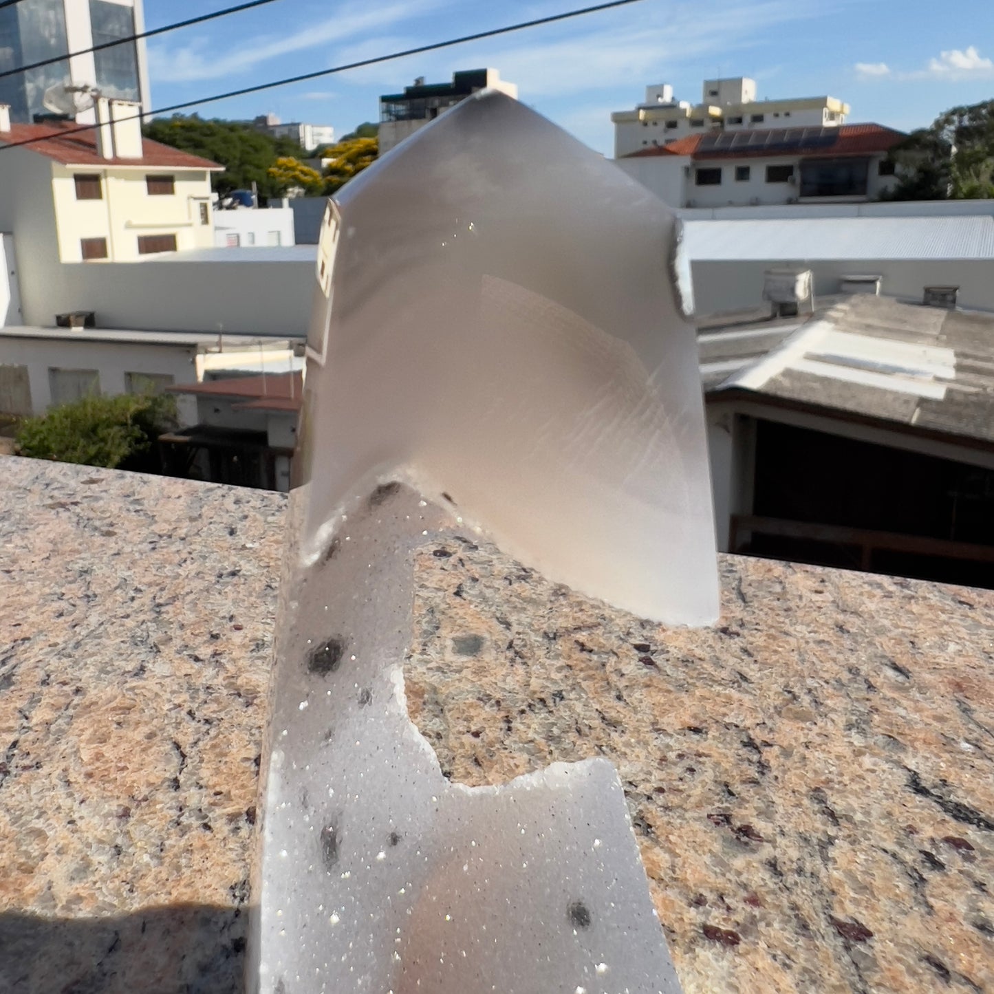 Brazilian Sugar Agate Tower | Natural Sugar Agate Crystal Point | Polished Agate Obelisk | One of a Kind