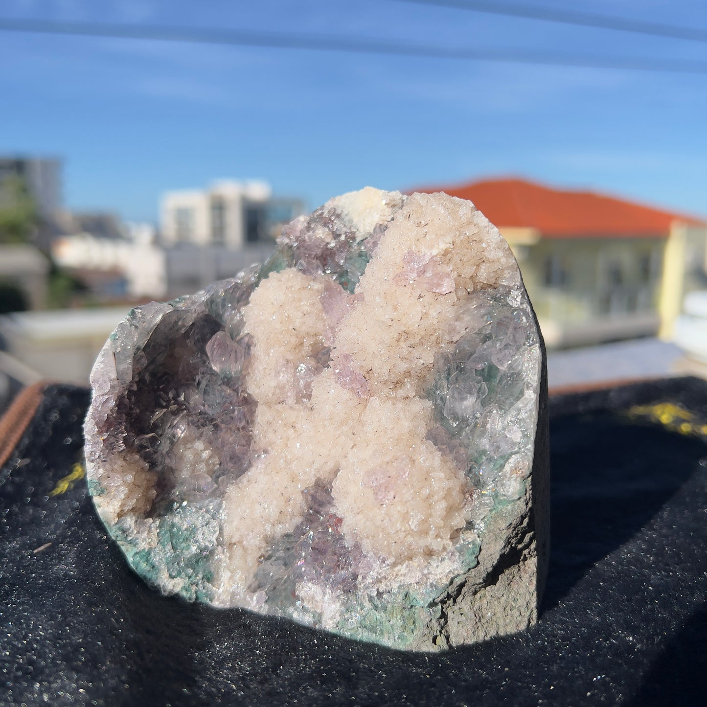 Rare Phantom Amethyst & Calcite Symbiosis, Unique Inclusion Crystal Specimen, Raw Purple Druzy Decor Direct Brazil Exact 1.88lb