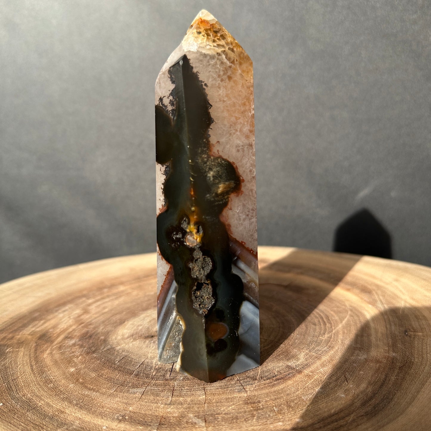 Natural Brazilian Pink & Yellow Amethyst Druzy Tower – One of a Kind