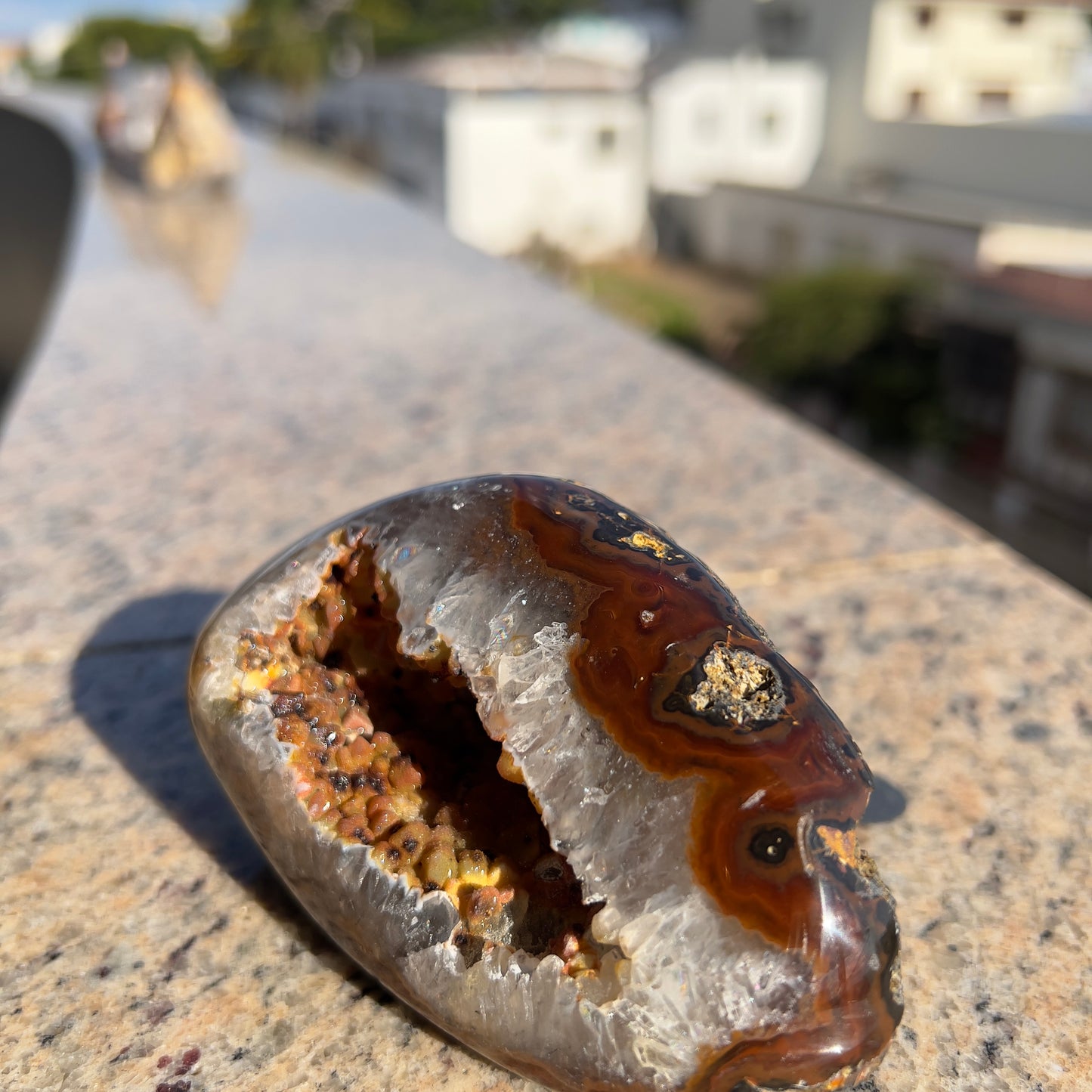 Natural Yellow Agate Cluster, Raw Sugar Druzy Geode, Solar Plexus Chakra Crystal, Yellow Healing Stone, Meditation Decor, Gift for Her