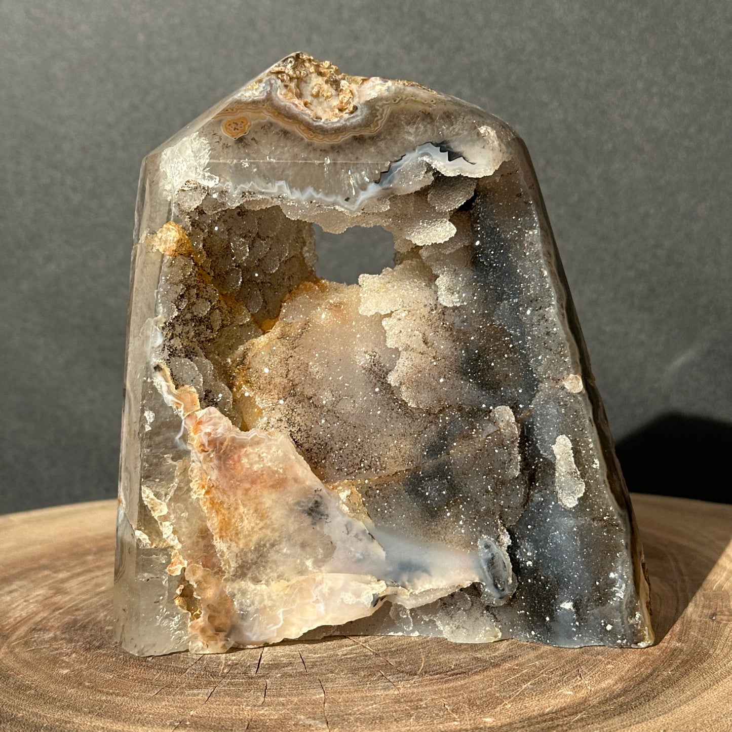Brazilian Sugar Agate Tower | Natural Agate Crystal Point from Brazil