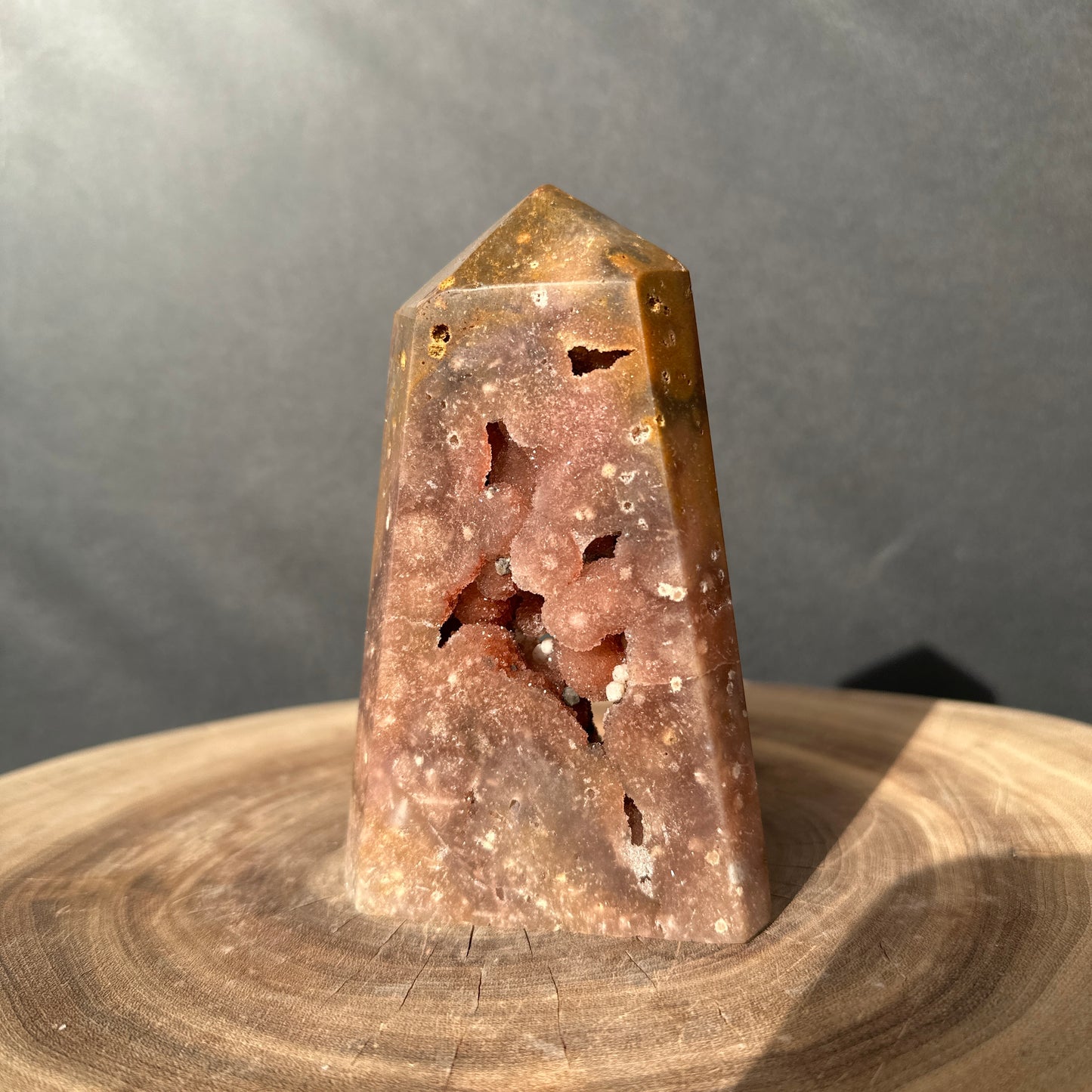 Natural Brazilian Pink Amethyst Druzy Tower – One of a Kind