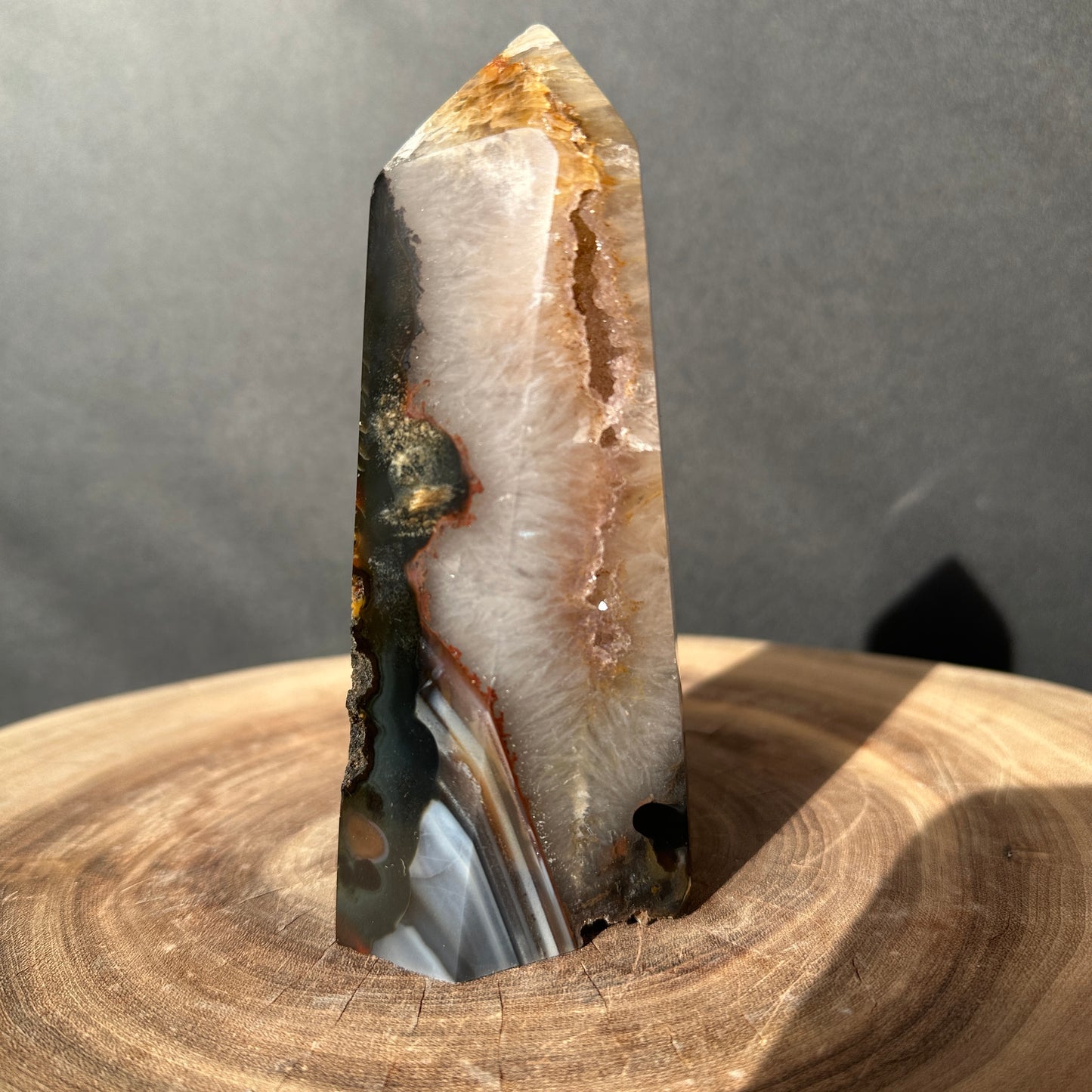 Natural Brazilian Pink & Yellow Amethyst Druzy Tower – One of a Kind