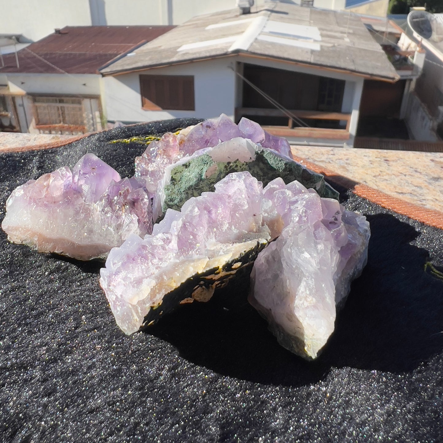 Set of 5 Raw Sugar Amethyst Crystals, Purple Druzy Specimen Lot, Brazilian Healing Stone Bulk, Exact Mineral Collection 1.28lb