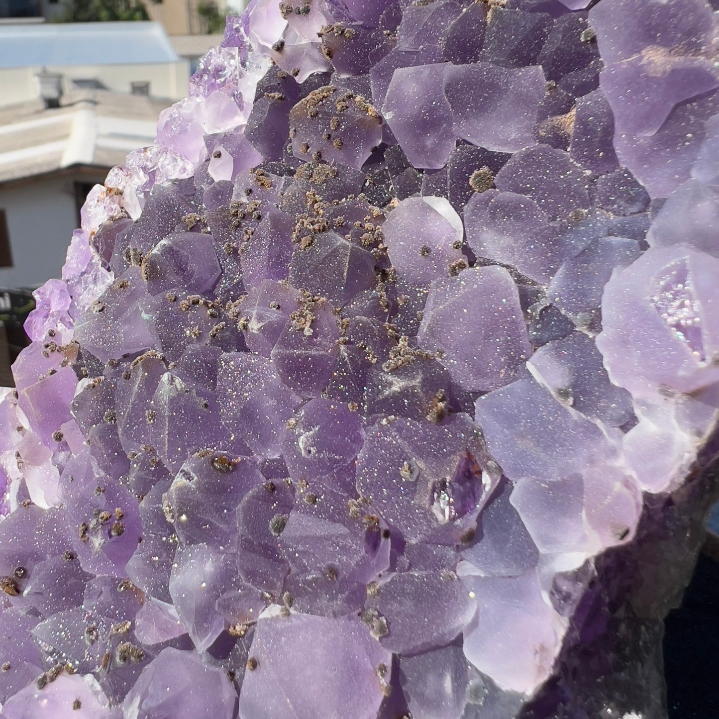 Raw Amethyst Cluster with Calcite, Sugar Amethyst Druzy Specimen, Large Purple Crystal Decor, Healing Stone, Exact Brazilian Crystal 1.95lb