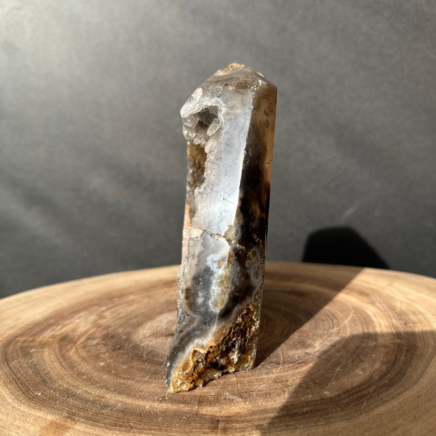 Brazilian Sugar Agate Tower | Natural Agate Crystal Point from Brazil