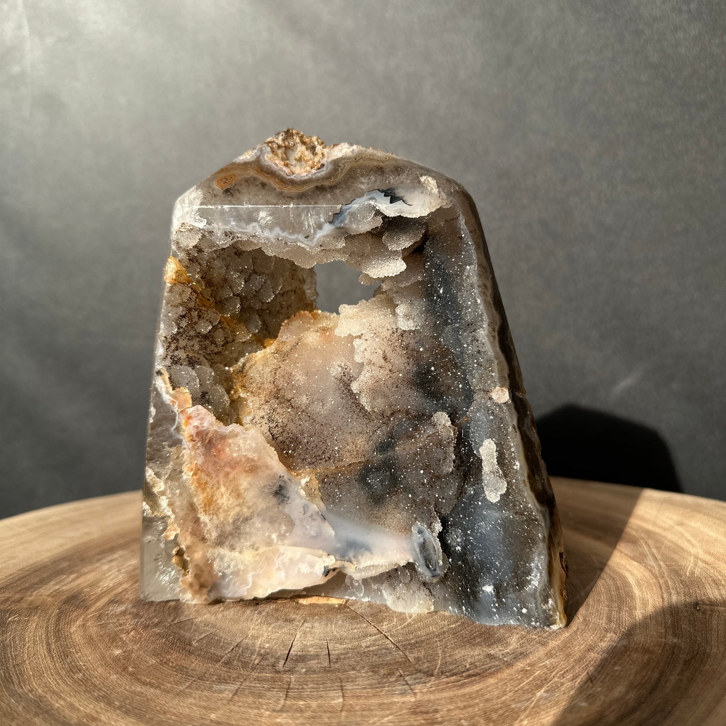 Brazilian Sugar Agate Tower | Natural Agate Crystal Point from Brazil