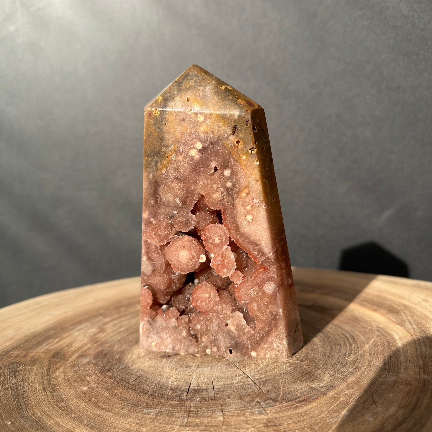 Natural Brazilian Pink Amethyst Druzy Tower – One of a Kind