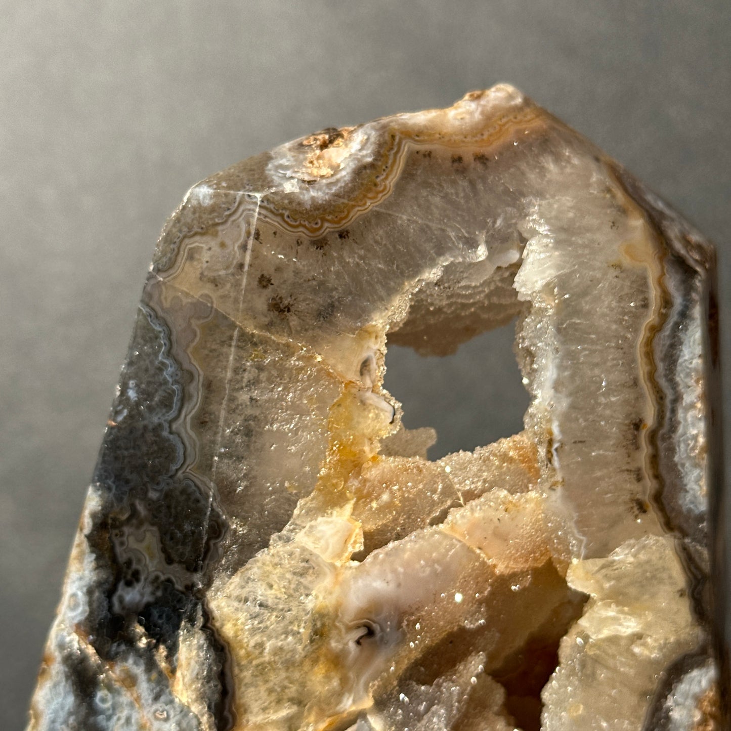 Brazilian Sugar Agate Tower | Natural Agate Crystal Point from Brazil