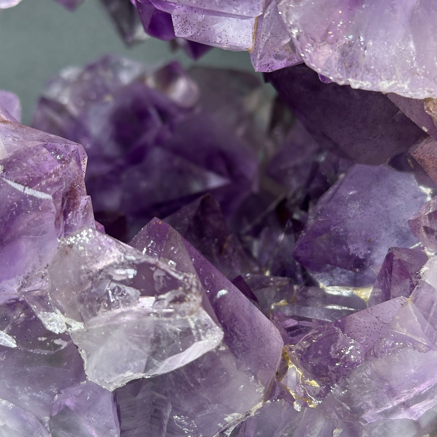 Giant Amethyst Smile Geode Sphere, Rare No Matrix Clear Big Points, Polished Purple Open Mouth Crystal + Free Stand 12.46lb Exact