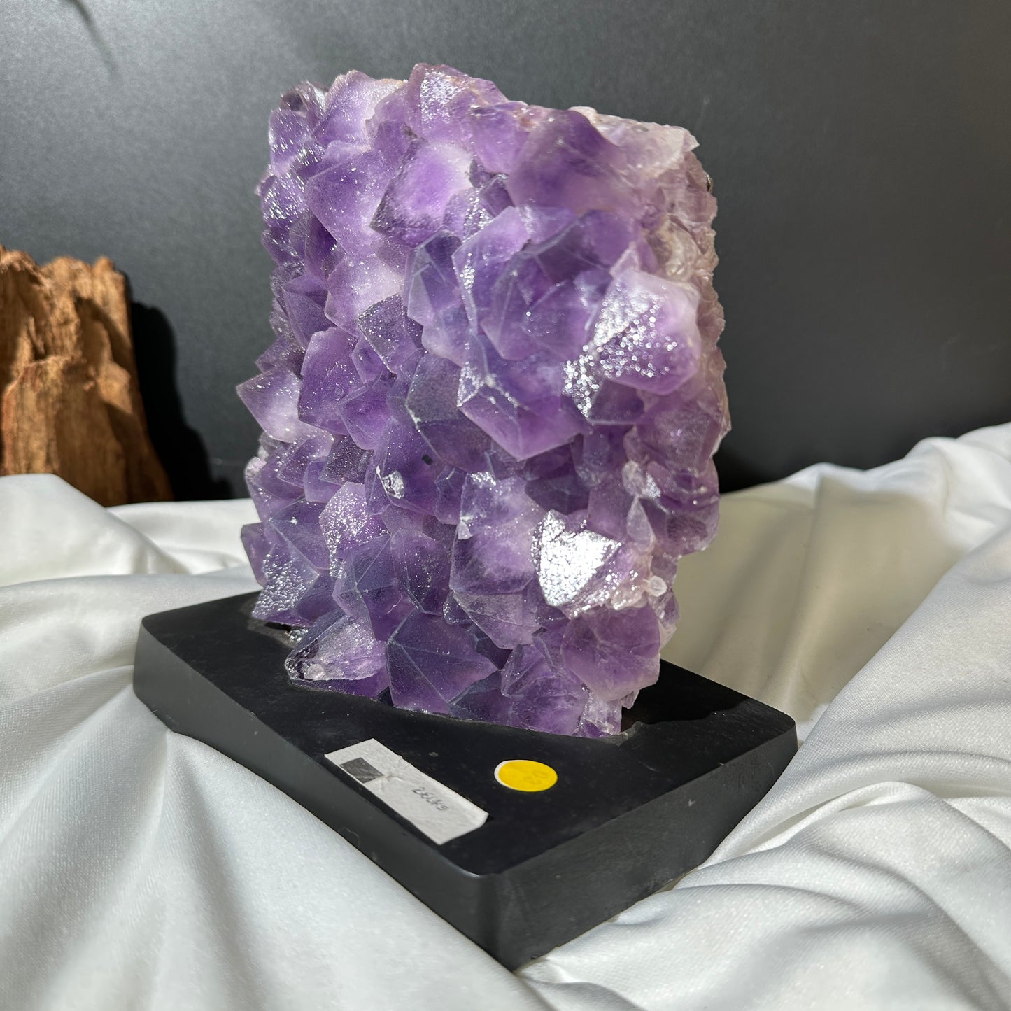 Large Brazilian Sugar Amethyst Cluster on Custom Stand, Raw Purple Druzy Crystal Specimen, Exact Healing Mineral Decor 5.73lb