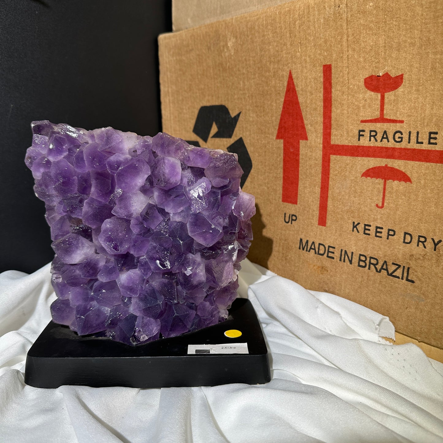 Large Brazilian Sugar Amethyst Cluster on Custom Stand, Raw Purple Druzy Crystal Specimen, Exact Healing Mineral Decor 5.73lb