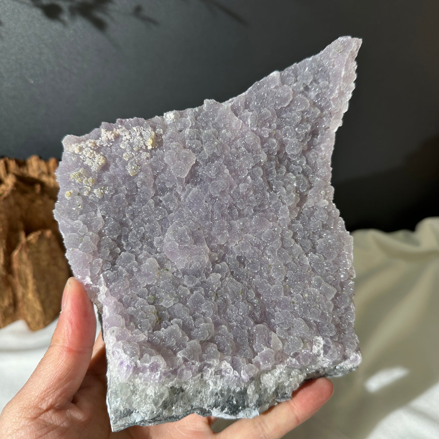 Light Pink Sugar Amethyst Geode Slice on Custom Stand, Sparkling Druzy Crystal Decor, Raw Brazilian Mineral Specimen Exact 2.75lb