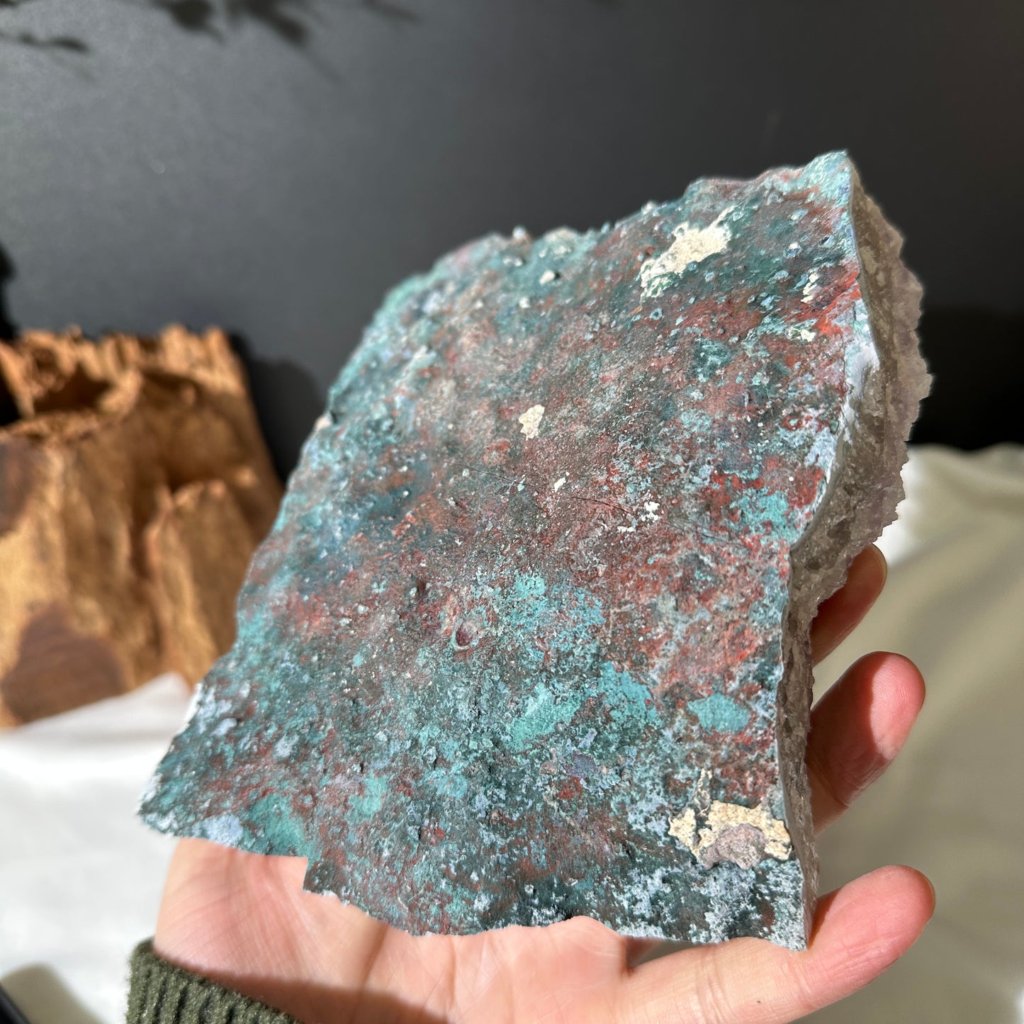 Light Pink Sugar Amethyst Geode Slice on Custom Stand, Sparkling Druzy Crystal Decor, Raw Brazilian Mineral Specimen Exact 2.75lb