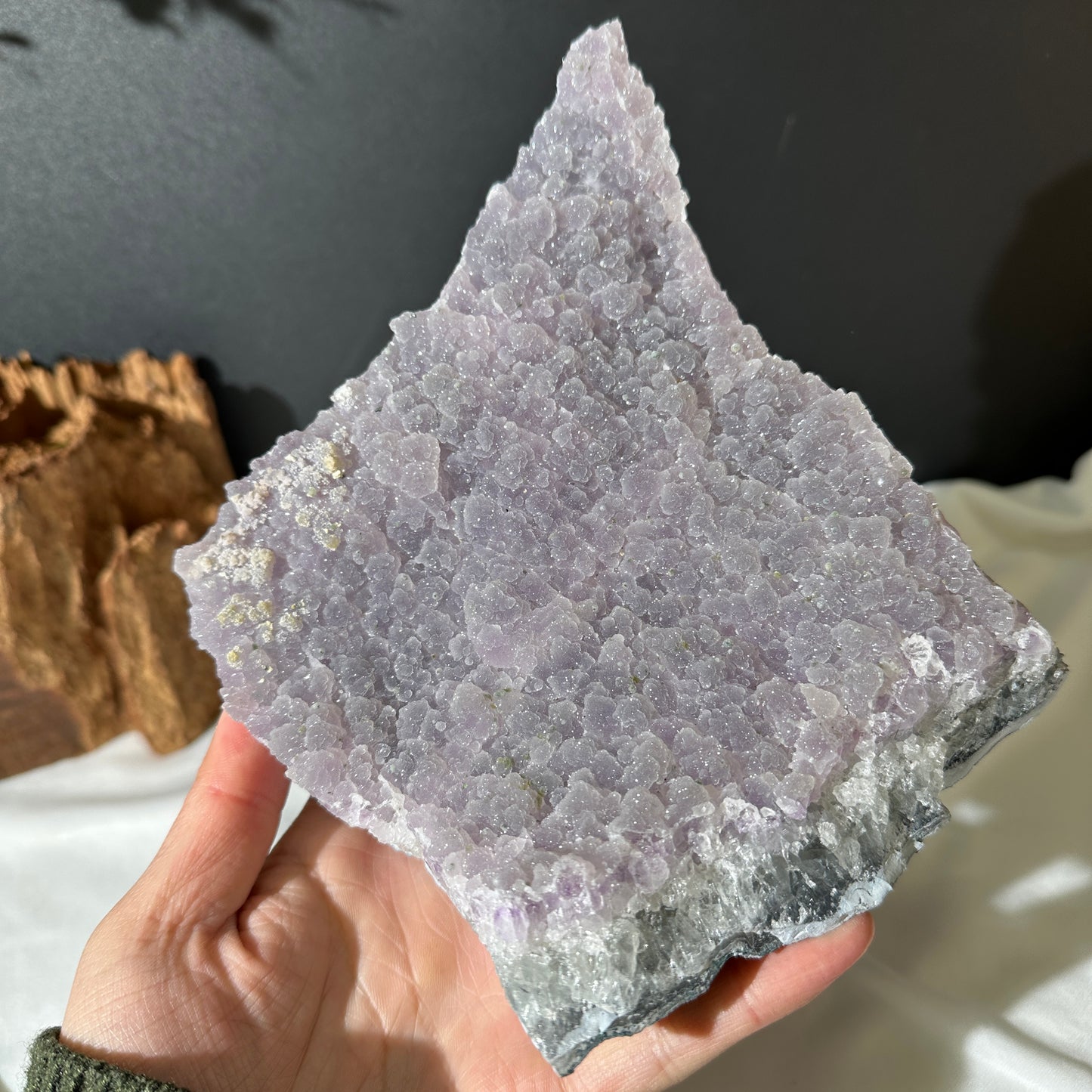 Light Pink Sugar Amethyst Geode Slice on Custom Stand, Sparkling Druzy Crystal Decor, Raw Brazilian Mineral Specimen Exact 2.75lb