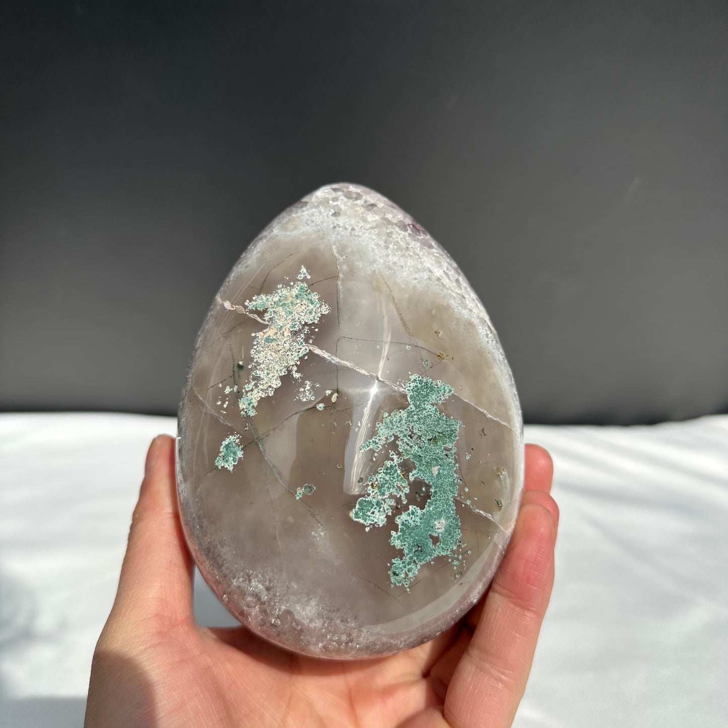 Sugar Amethyst Dragon Egg Geode, Polished Brazilian Druzy Crystal Freeform by Hobo, Sparkly Purple Quartz Exact Specimen 2.42lb