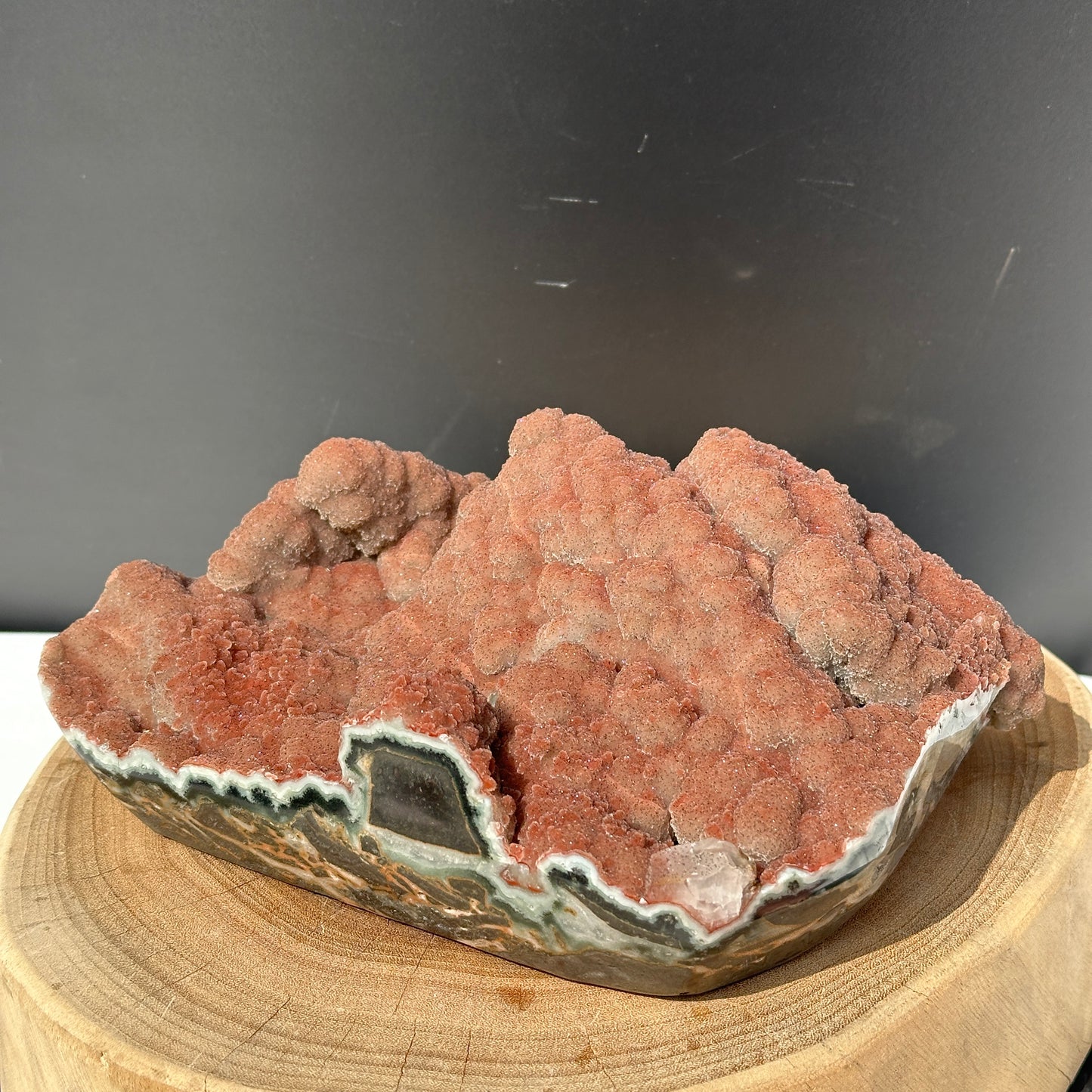 Rare Uruguayan Red Amethyst Sugar Druzy Cluster, Fine Grain Botryoidal Crystal Specimen, Artisan Polished Red Quartz Exact 6.72lb