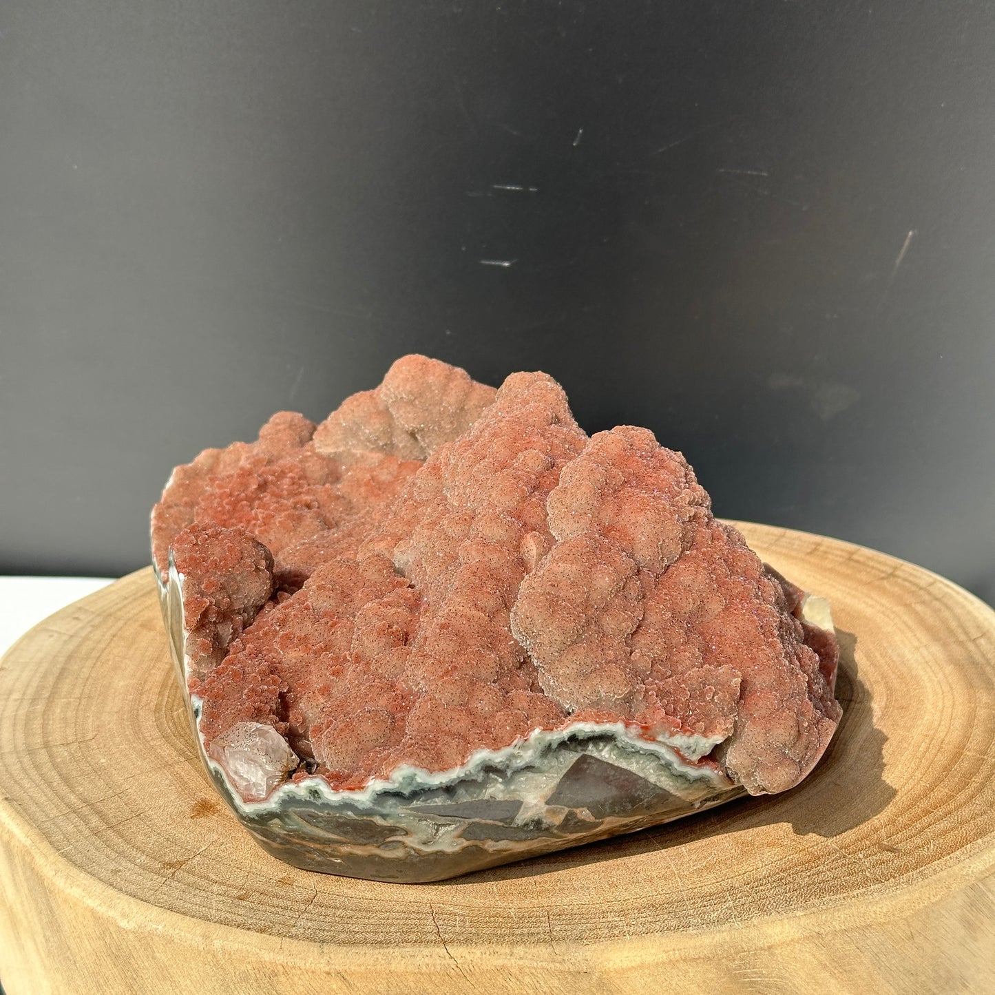 Rare Uruguayan Red Amethyst Sugar Druzy Cluster, Fine Grain Botryoidal Crystal Specimen, Artisan Polished Red Quartz Exact 6.72lb