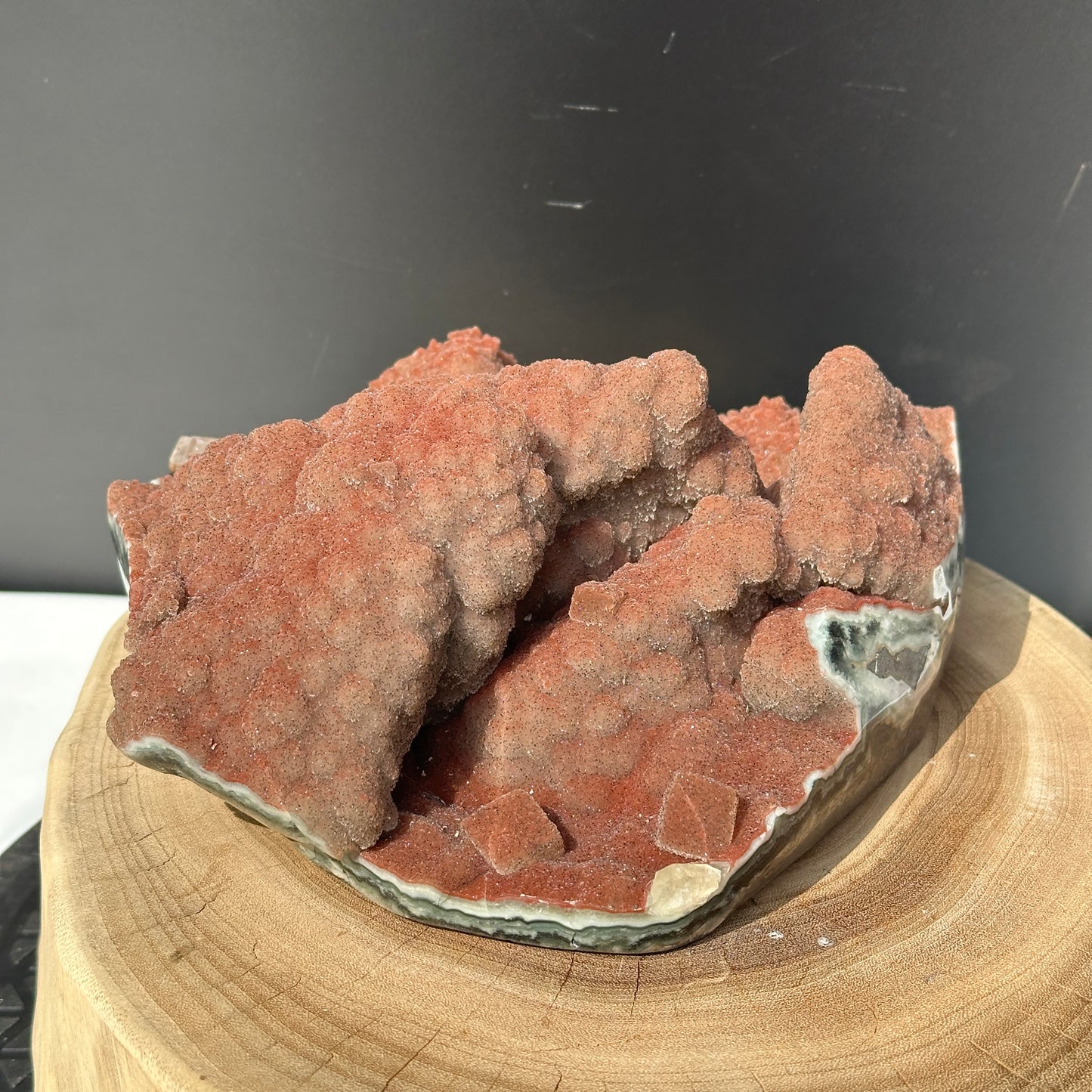Rare Uruguayan Red Amethyst Sugar Druzy Cluster, Fine Grain Botryoidal Crystal Specimen, Artisan Polished Red Quartz Exact 6.72lb