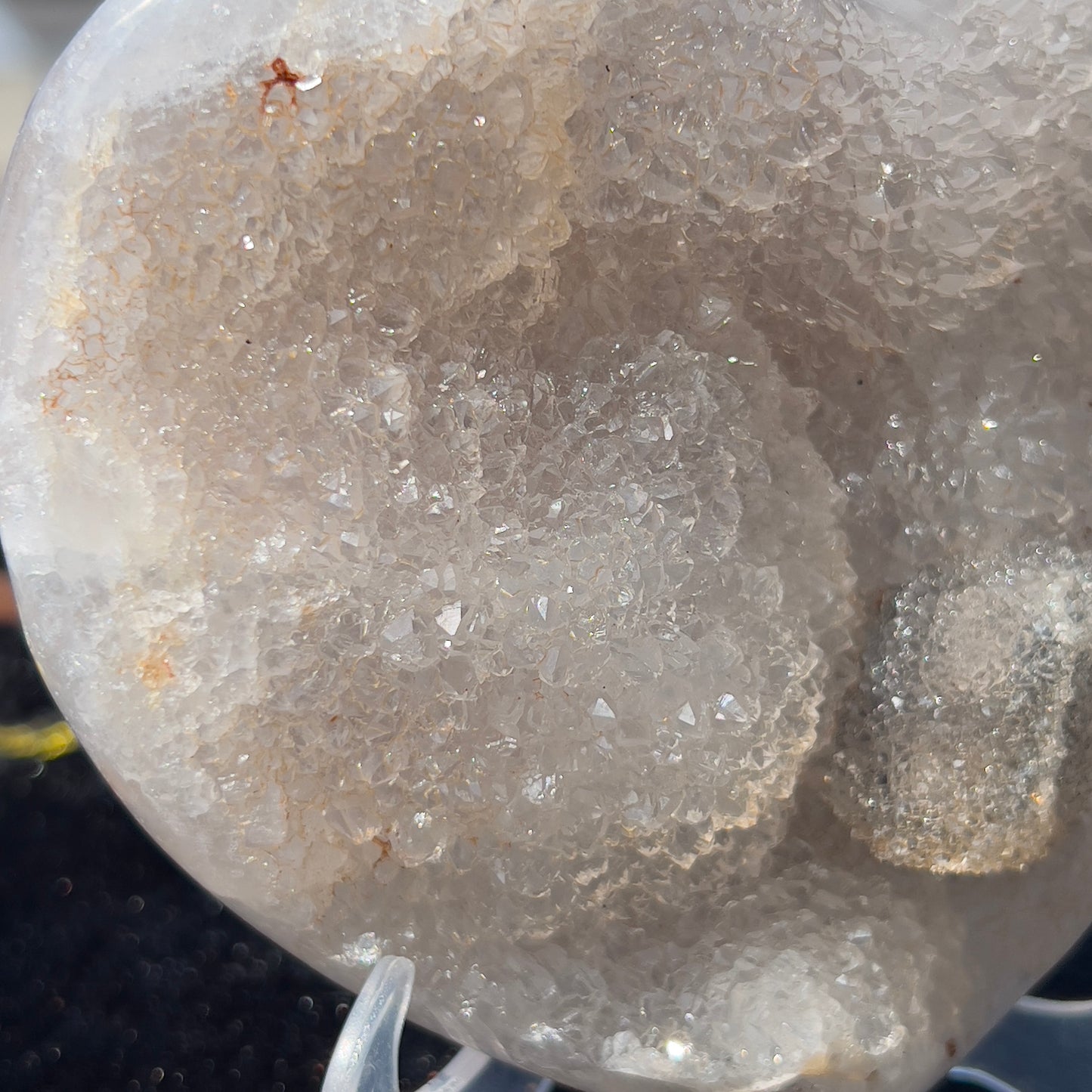 Rare Enhydro Agate Heart (Water Inside) | Symbiotic Calcite on Brazilian Agate |  4.7" Collector Specimen | Real Water