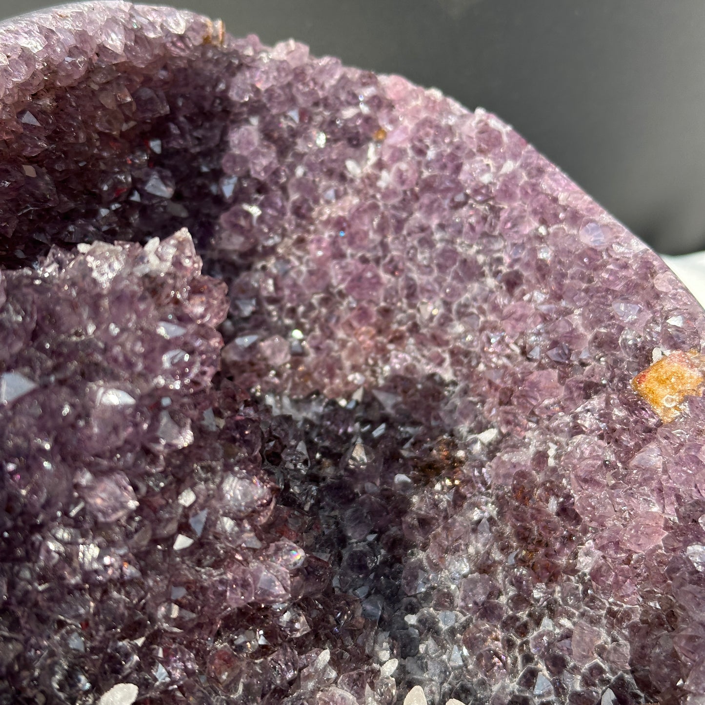 Huge Amethyst Geode Basin with Dual Calcite Symbiosis, Brazilian Crystal Wealth Bowl, Artisan Polished Specimen Exact 11.46lb
