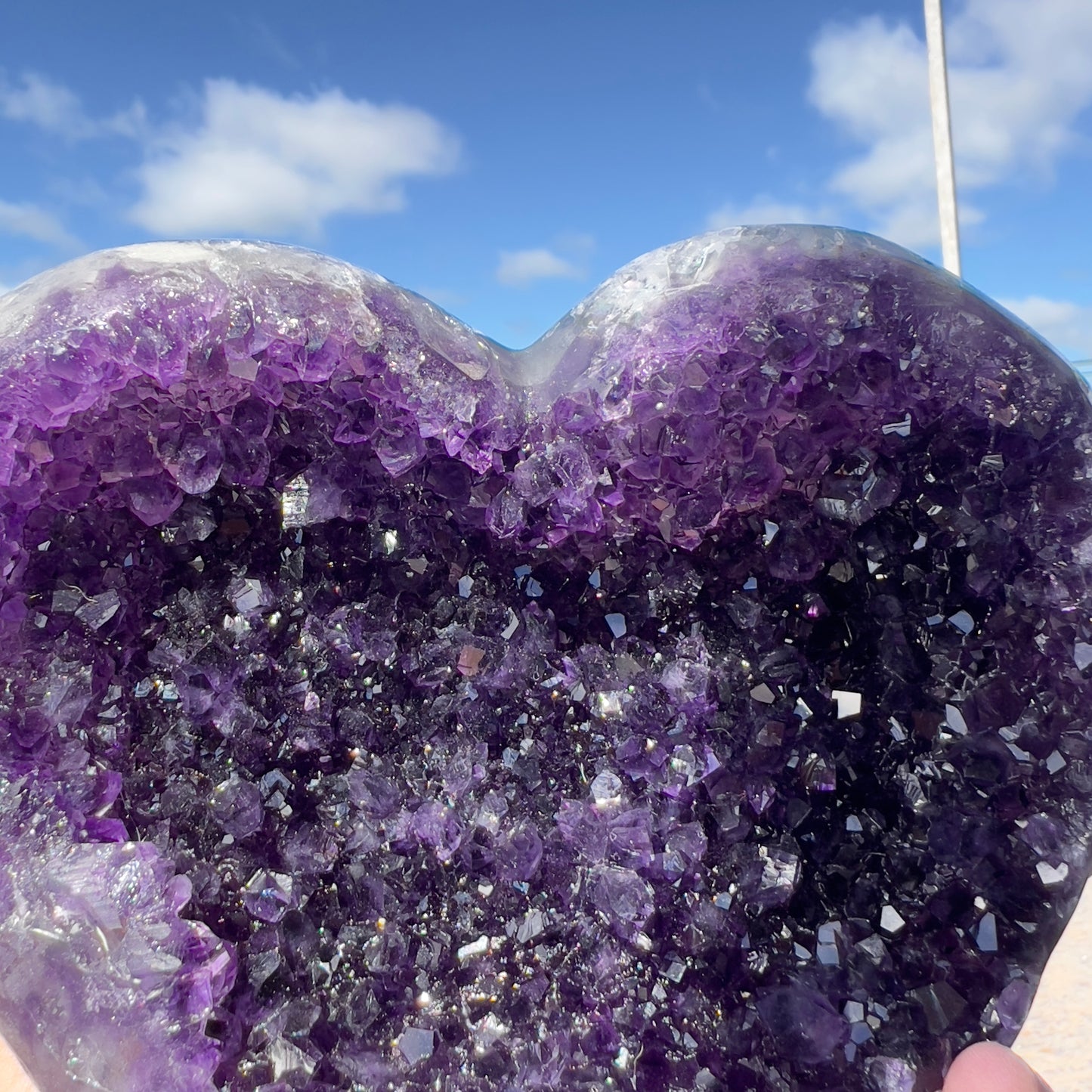 Deep Purple Amethyst Heart (2.6lb) | XL Brazilian Crystal Cluster | Dark Grape Jelly Geode | February Birthstone Gift | Crown Chakra Decor