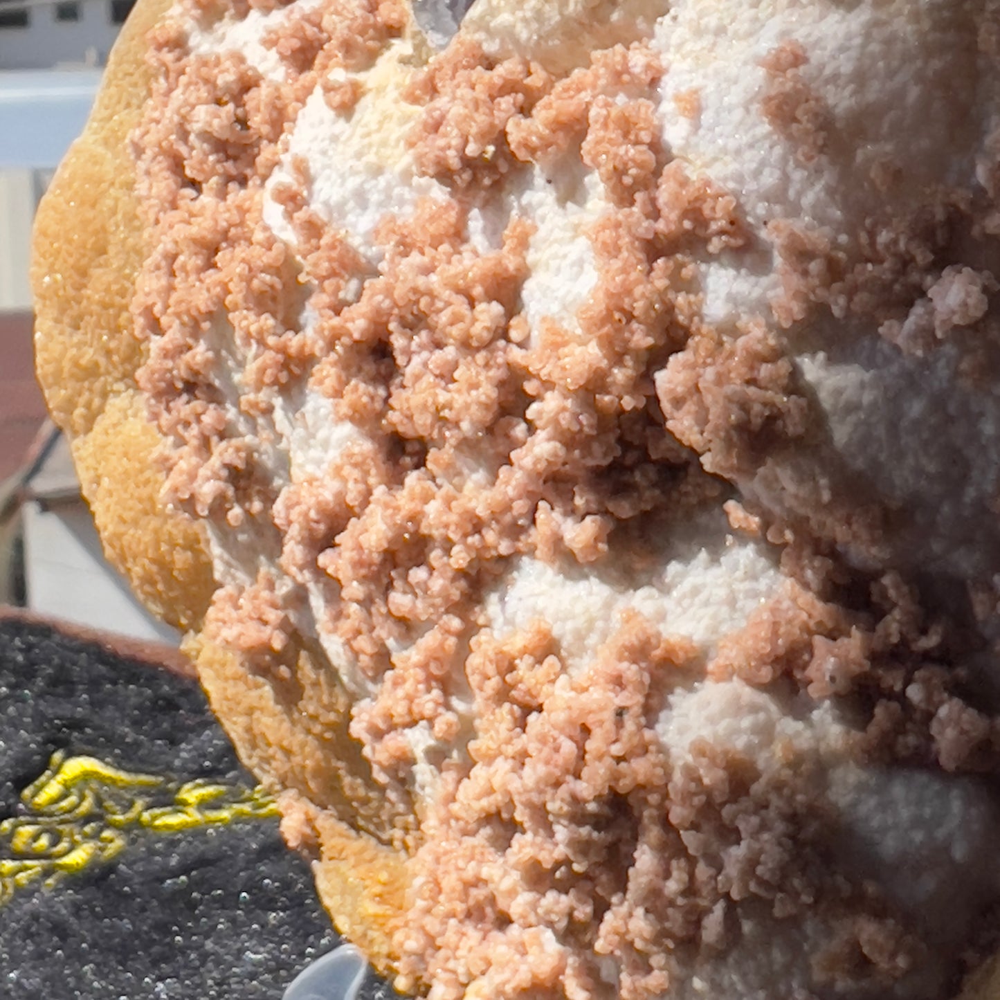 Rare Pink Calcite on Yellow Agate Heart (1.65lb) | Symbiotic Brazilian Mineral Specimen | Golden Druzy Crystal Flower | 6.1" Large Decor
