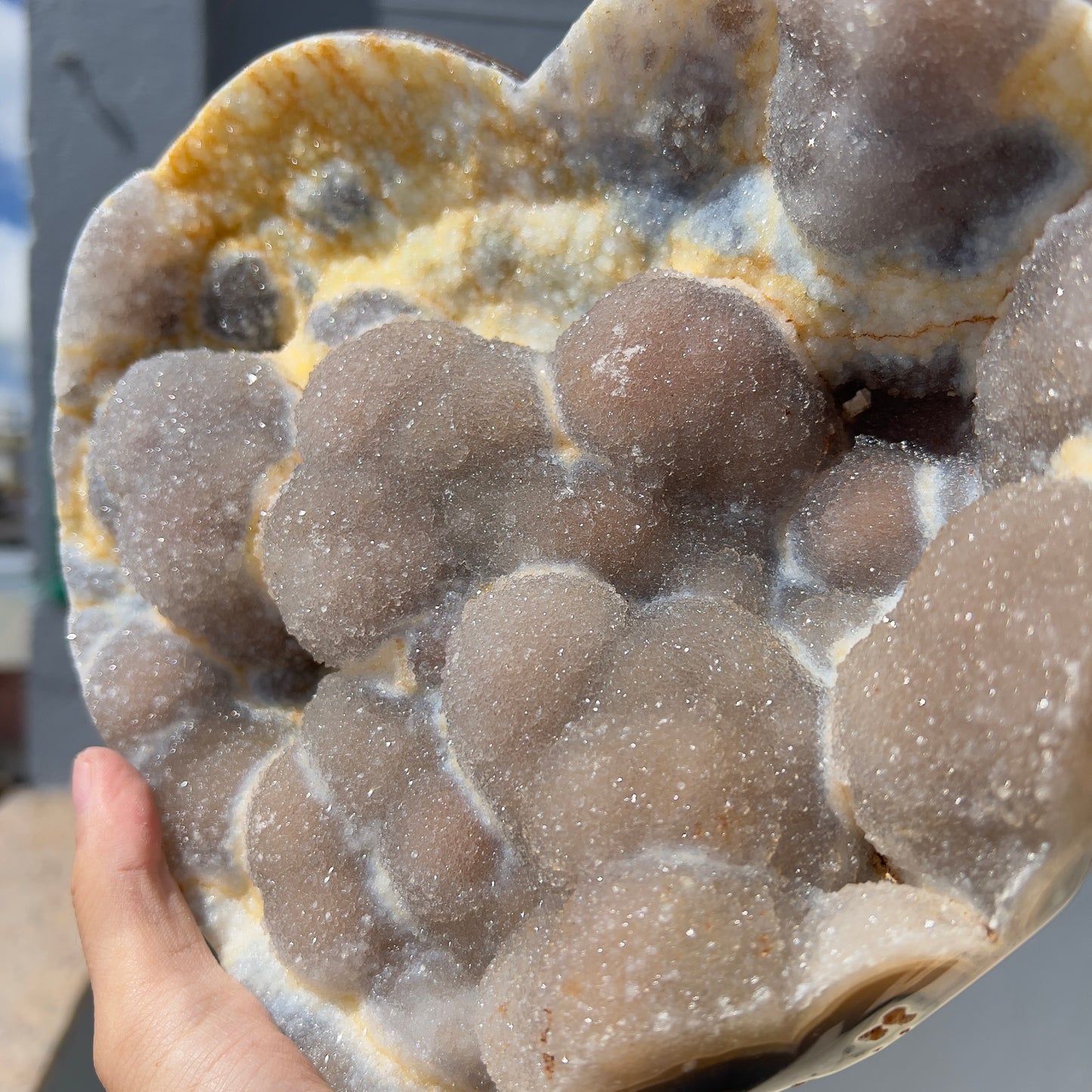 Giant Pink Sugar Agate Heart (5.7lb) | 9" Massive Sparkling Druzy Crystal | Brazilian Rose Stone | Wedding Centerpiece | Statement Decor