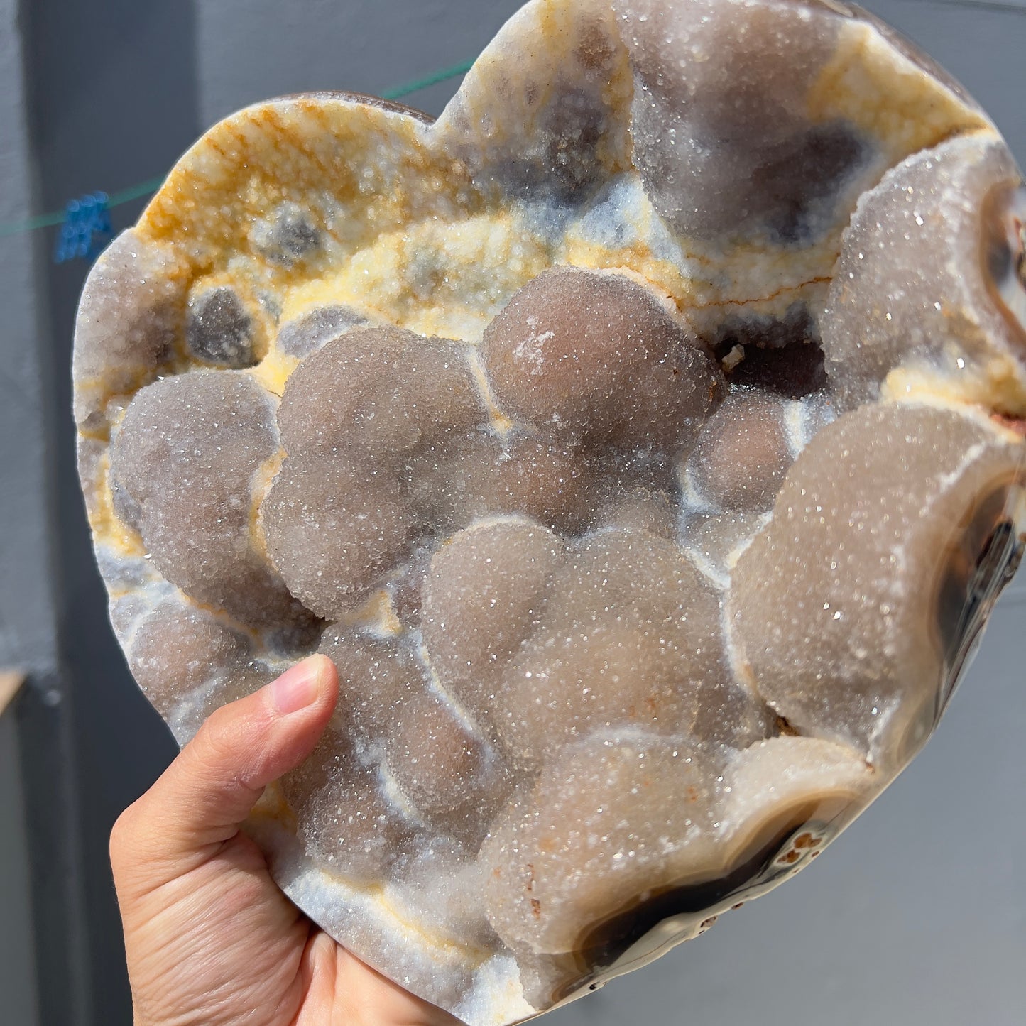 Giant Pink Sugar Agate Heart (5.7lb) | 9" Massive Sparkling Druzy Crystal | Brazilian Rose Stone | Wedding Centerpiece | Statement Decor