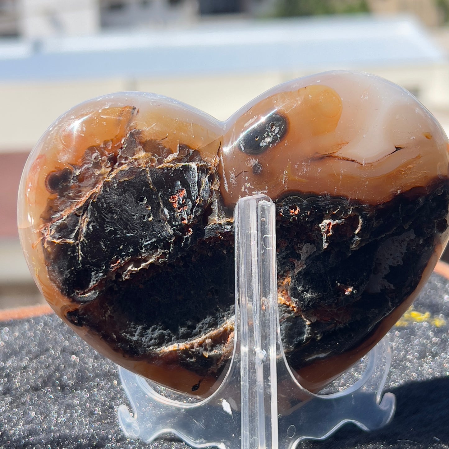 White Sugar Agate Heart (4.7") | Sparkling Brazilian Druzy Crystal | Natural Love Stone | Wedding Decor Gift | 0.9lb Palm Stone