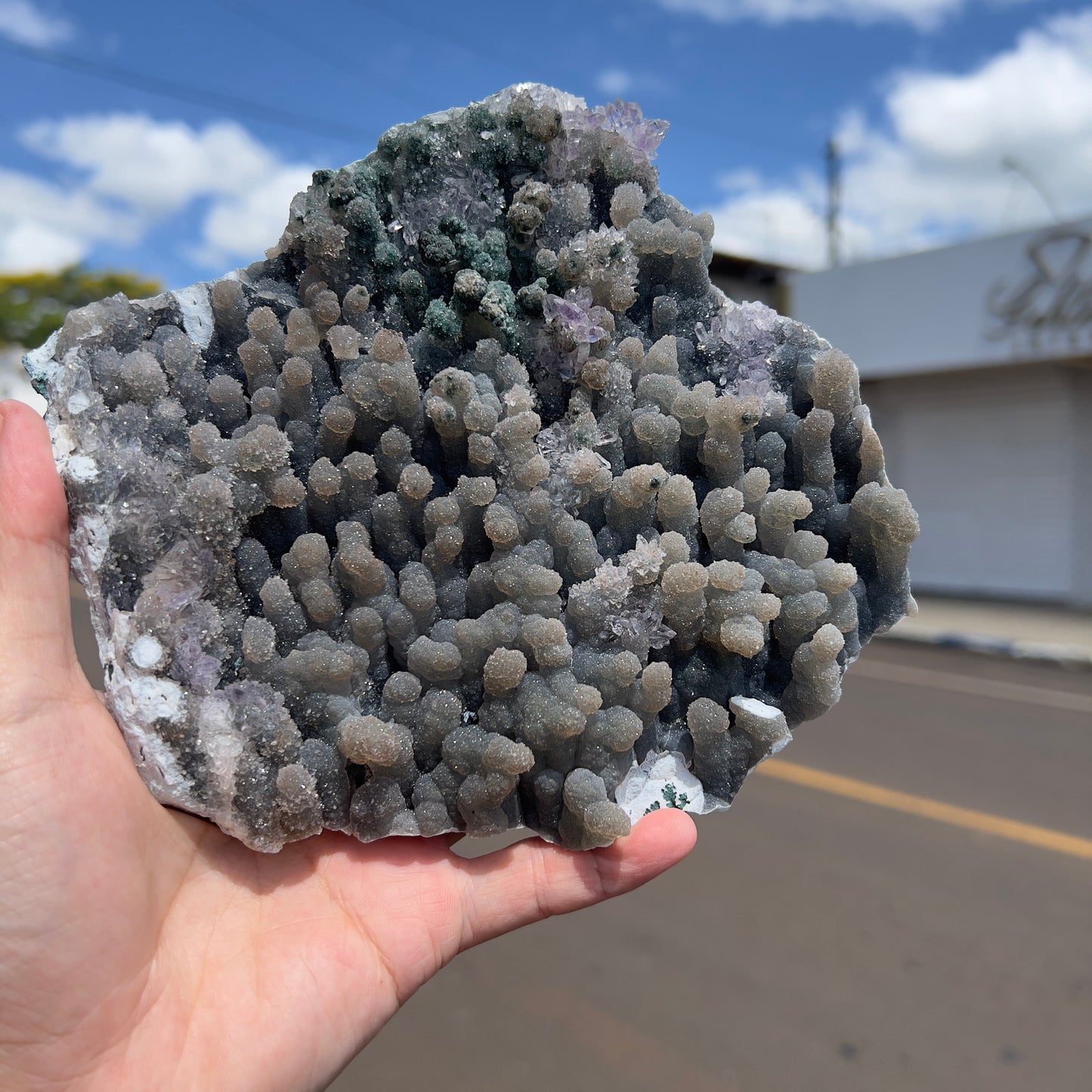 6" Square Amethyst Stalactite Plate (1lb) | Brazilian Botryoidal Crystal Slice | Dark Sugar Druzy Slab | Thin Galaxy Stone | Rare Mineral
