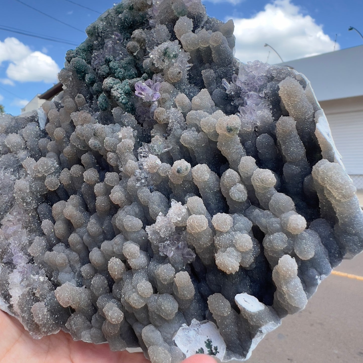 6" Square Amethyst Stalactite Plate (1lb) | Brazilian Botryoidal Crystal Slice | Dark Sugar Druzy Slab | Thin Galaxy Stone | Rare Mineral